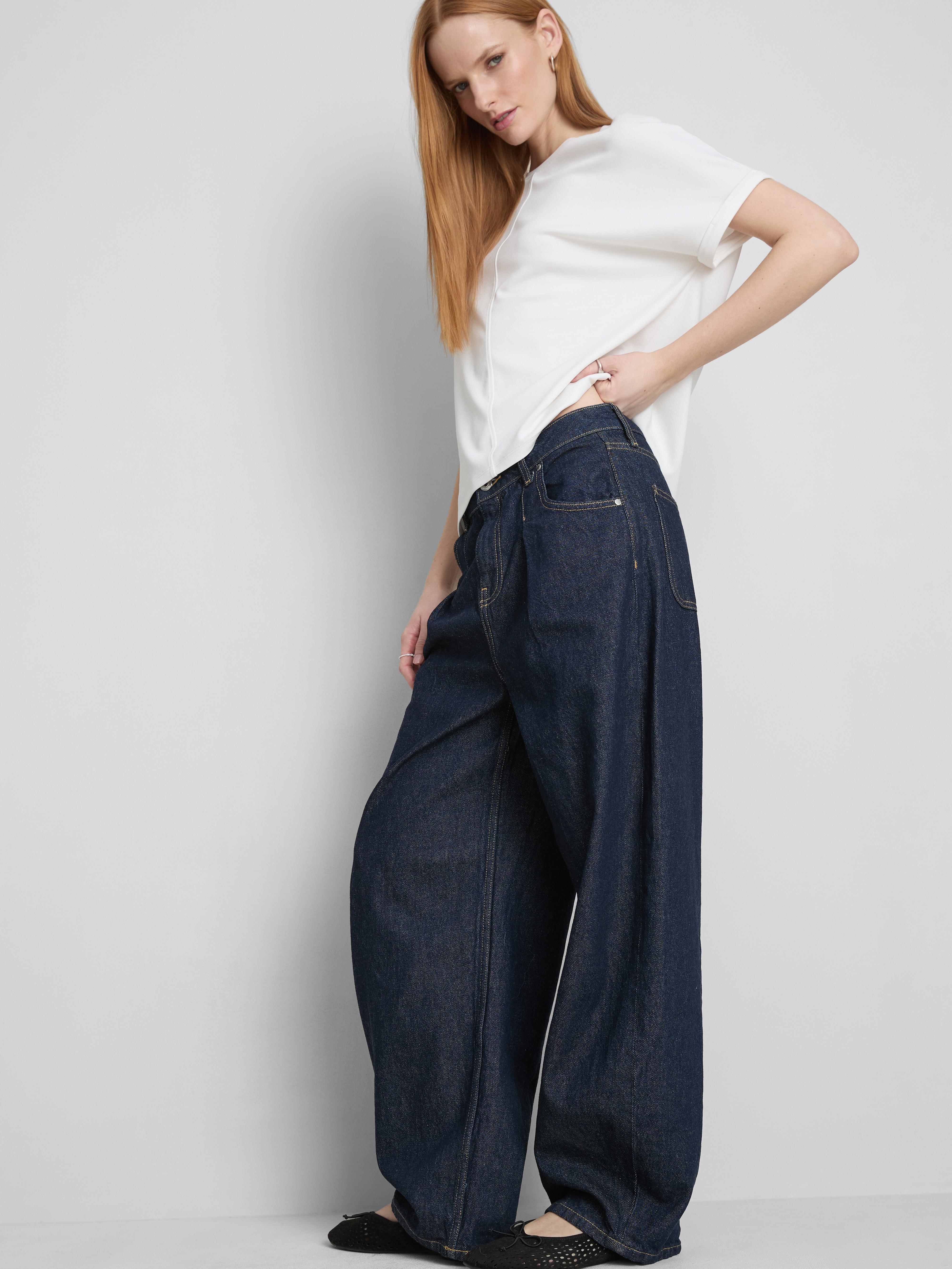 The Edit Mid-Rise Barrel Leg Jeans