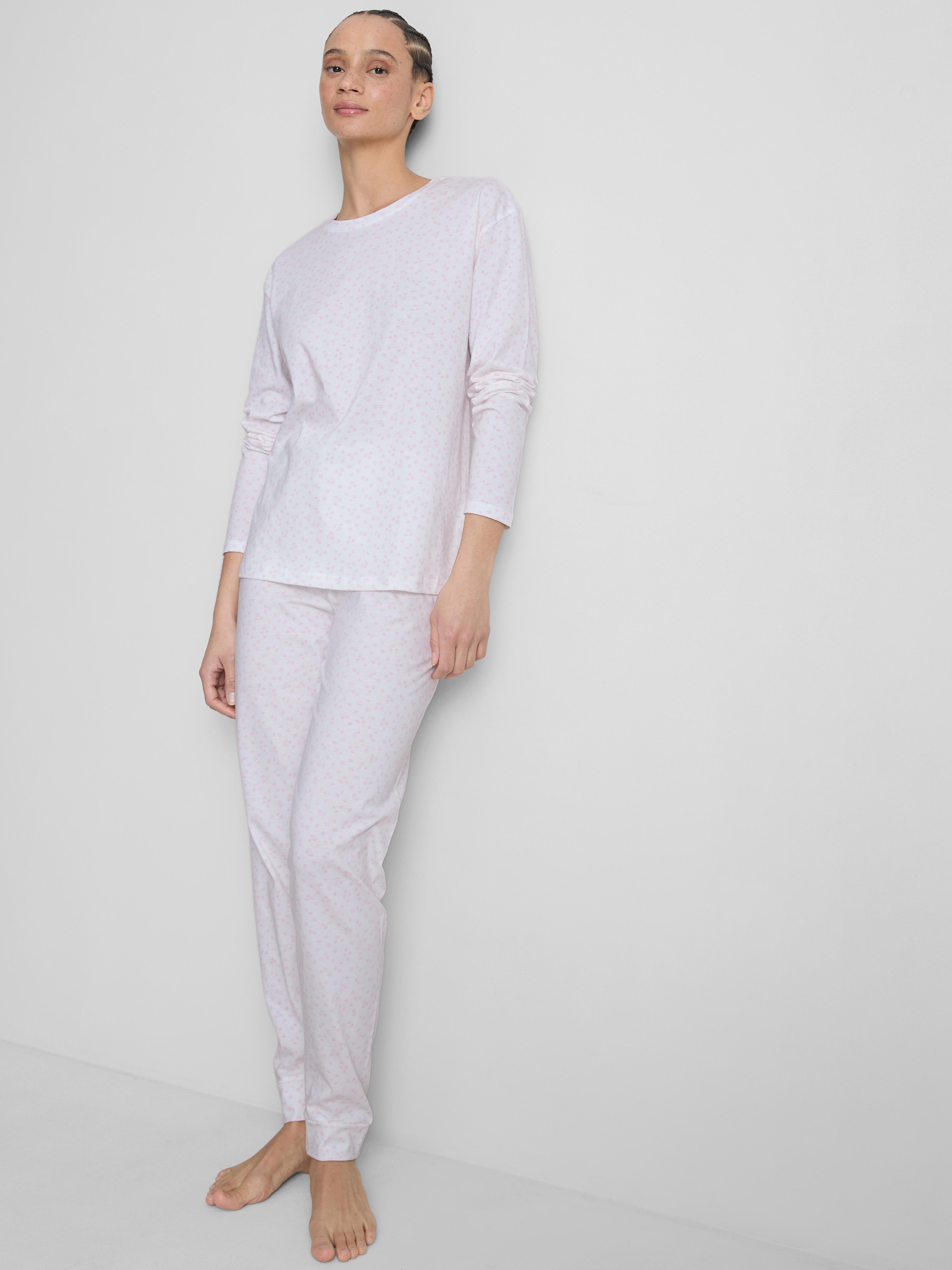 Cotton Polka Dot Printed Pyjamas White