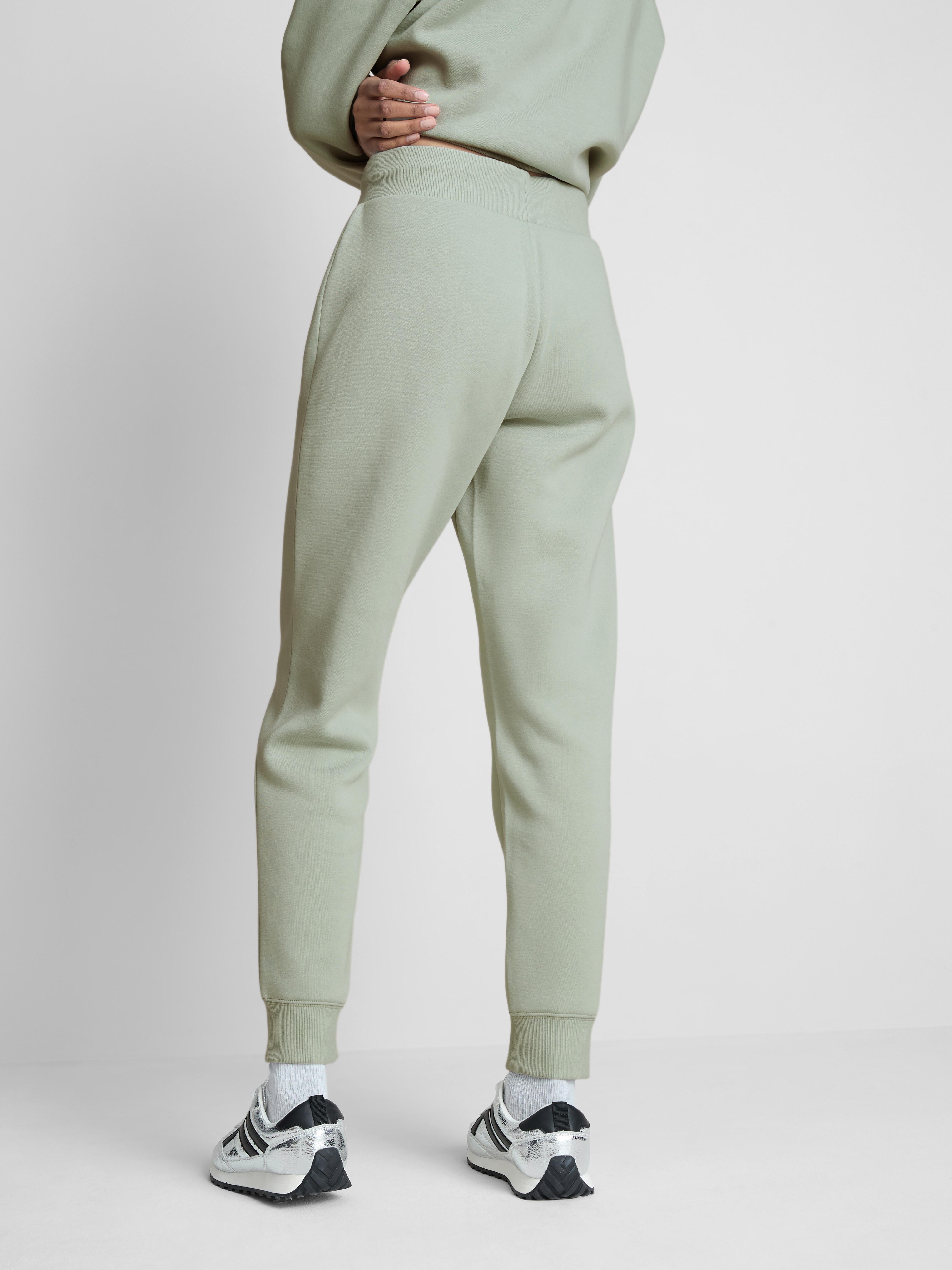 Women's Light Green Cotton Blend Printed Skinny Joggers