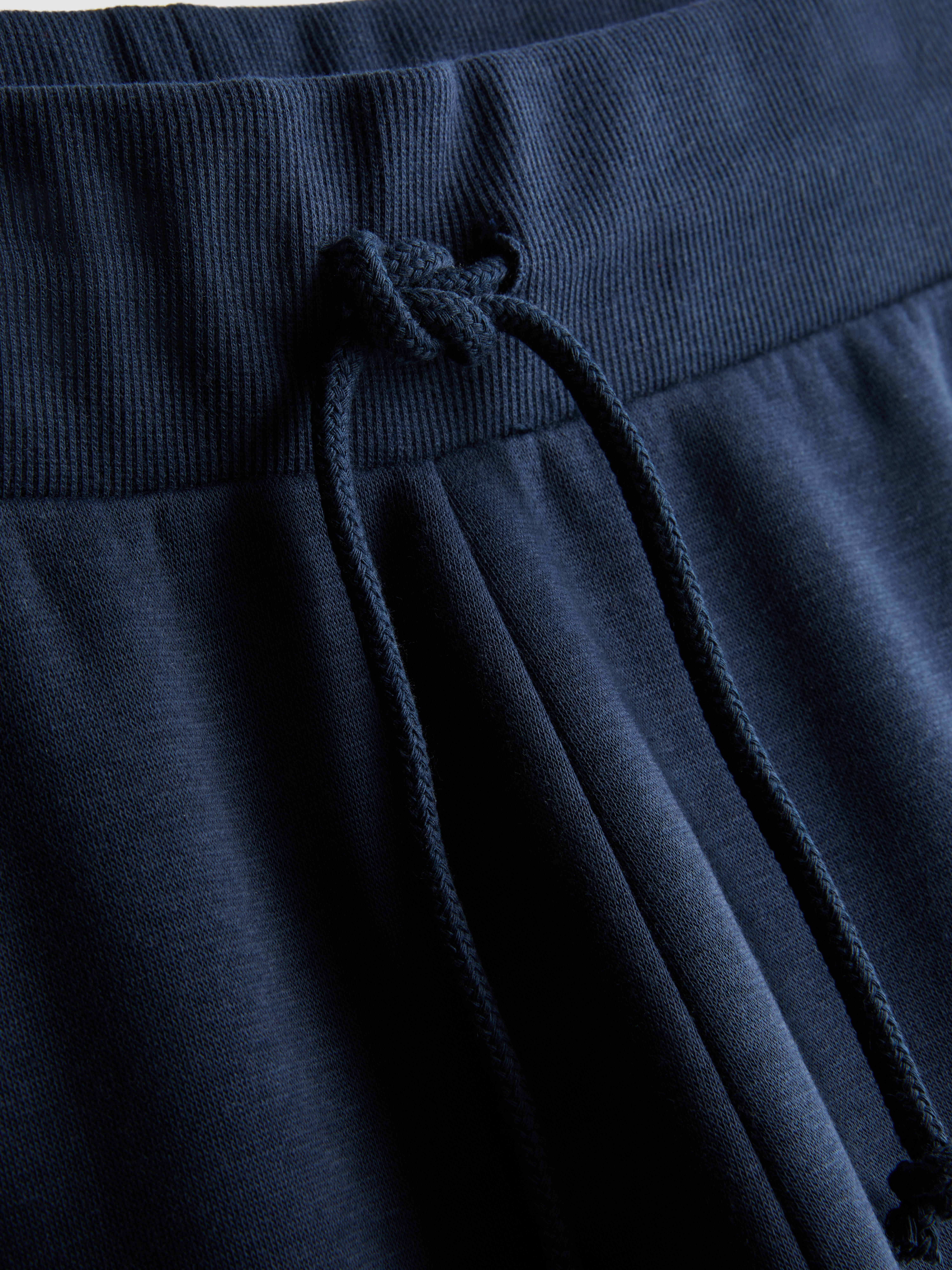 Women's Navy Cotton Blend Printed Skinny Joggers