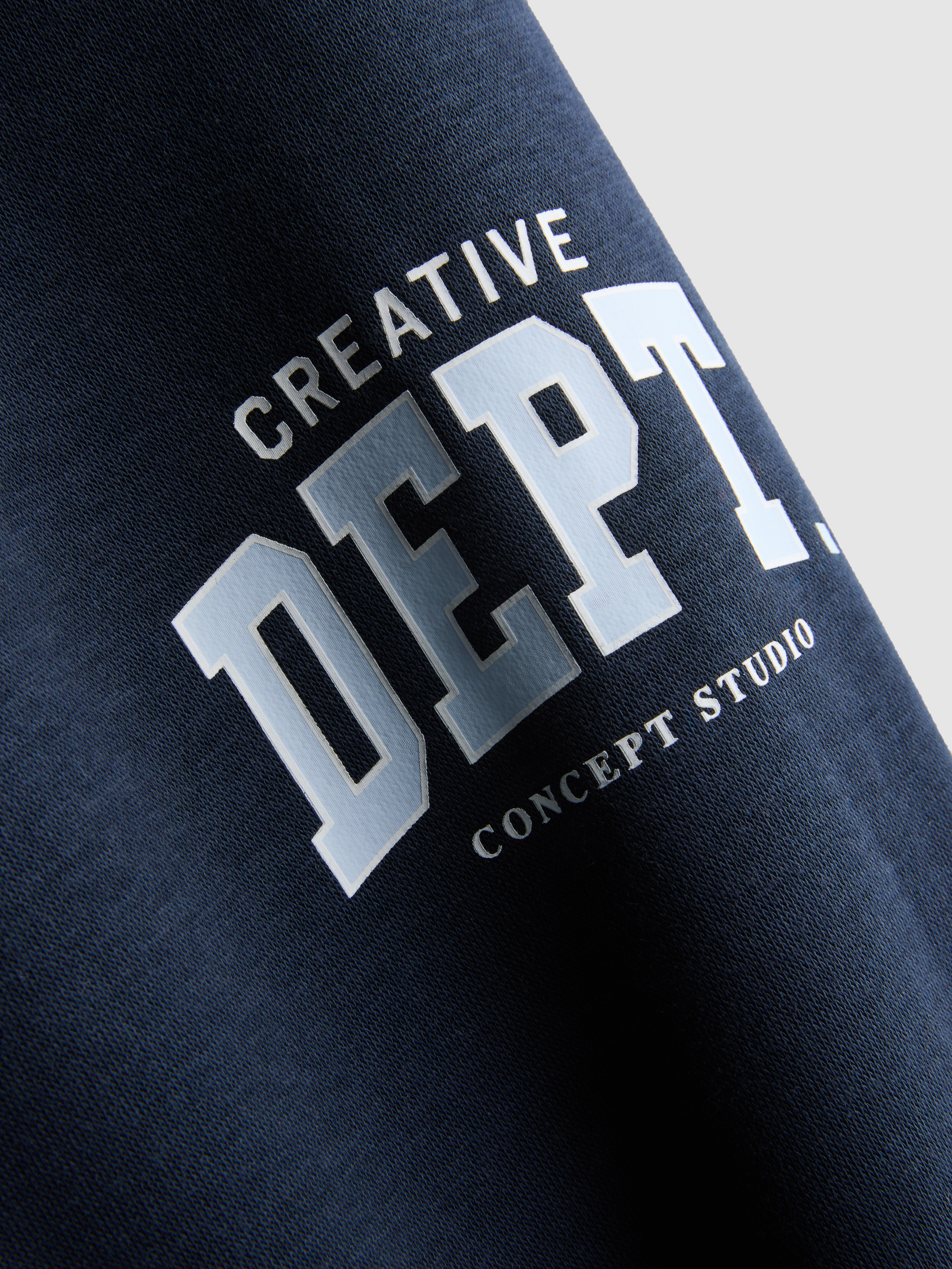 Women's Navy Cotton Blend Printed Skinny Joggers