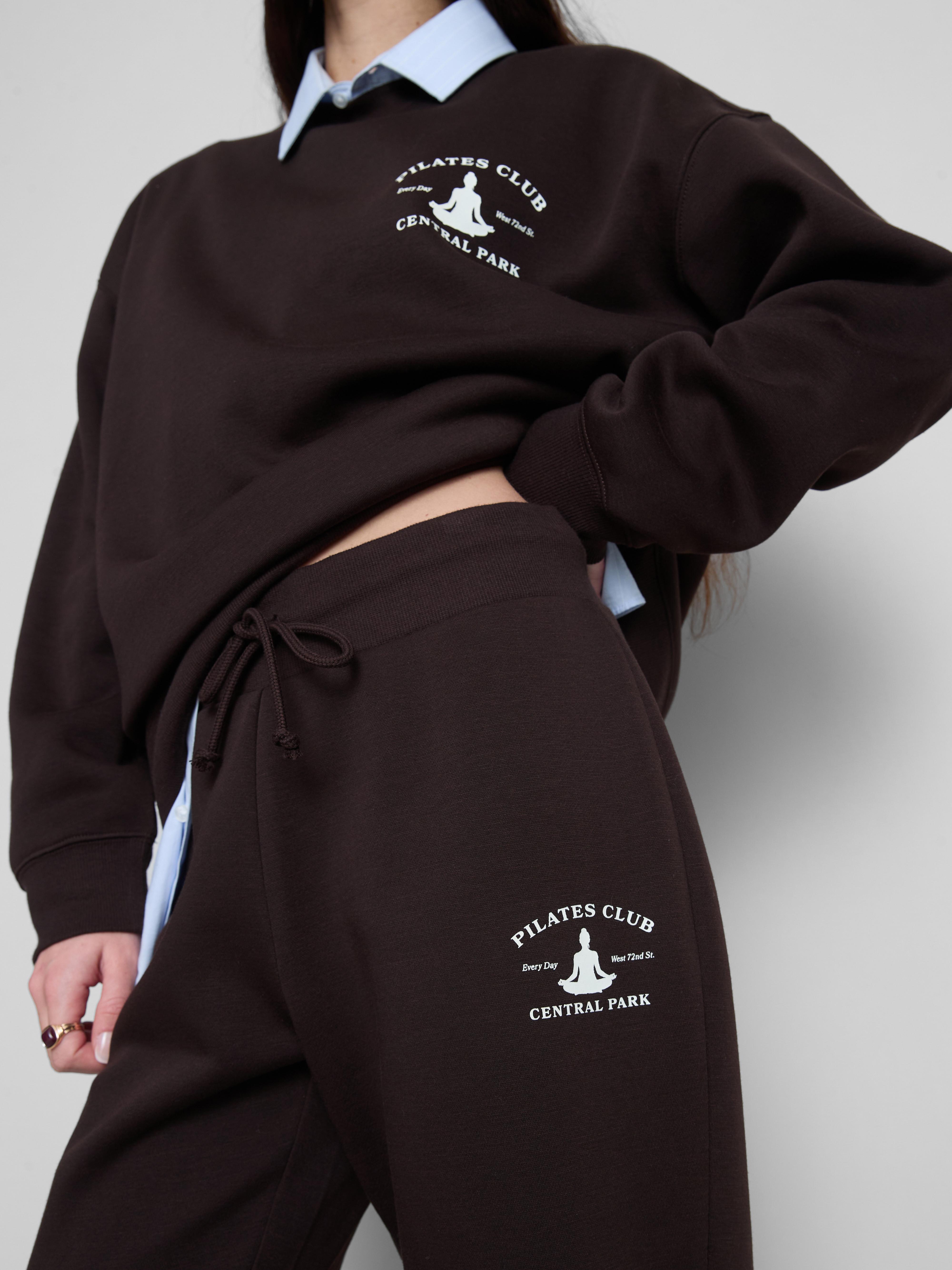 Women's Chocolate Cotton Blend Printed Skinny Joggers