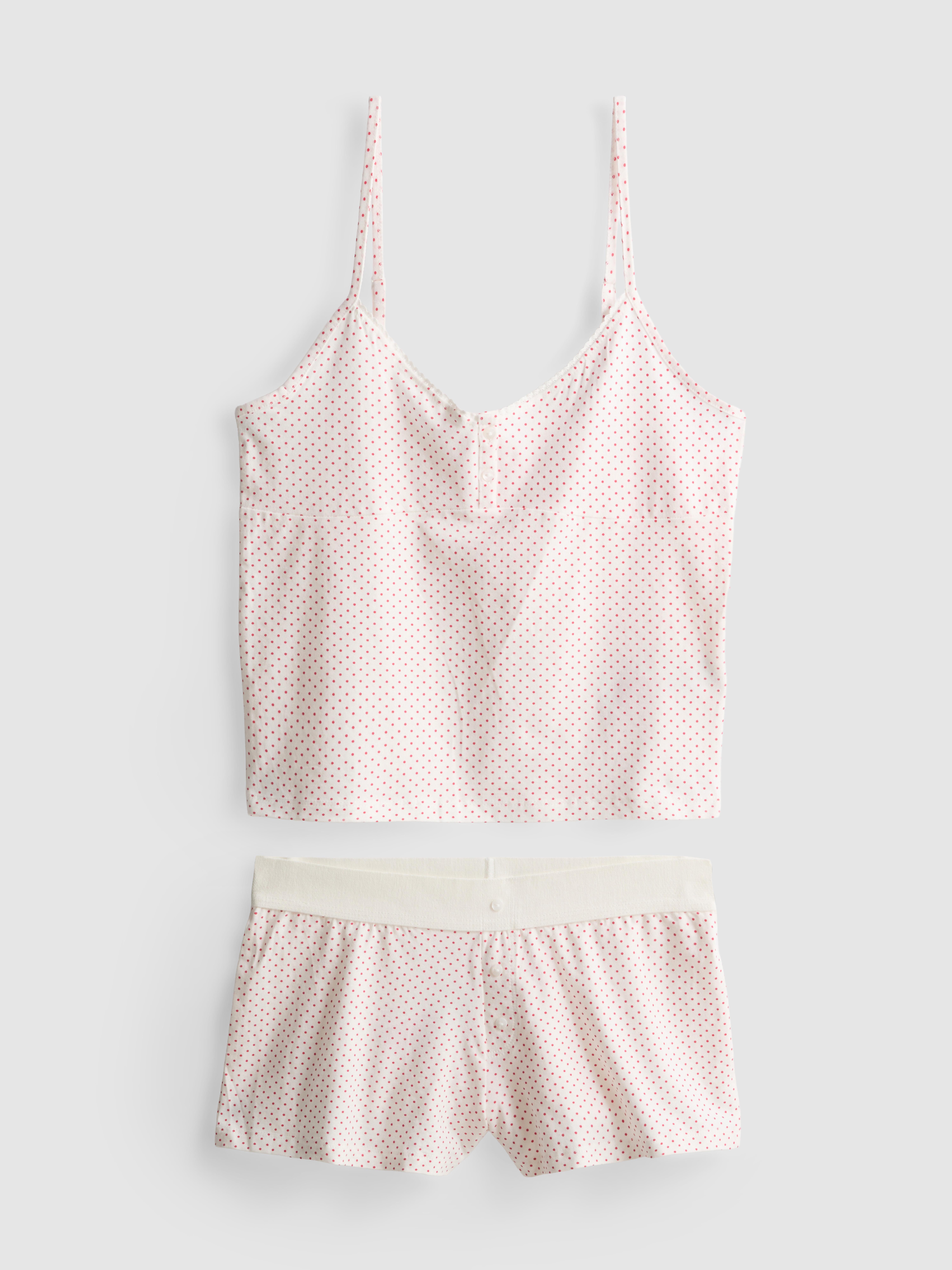 Printed Cotton Rich Boxer Shorty Pyjamas White