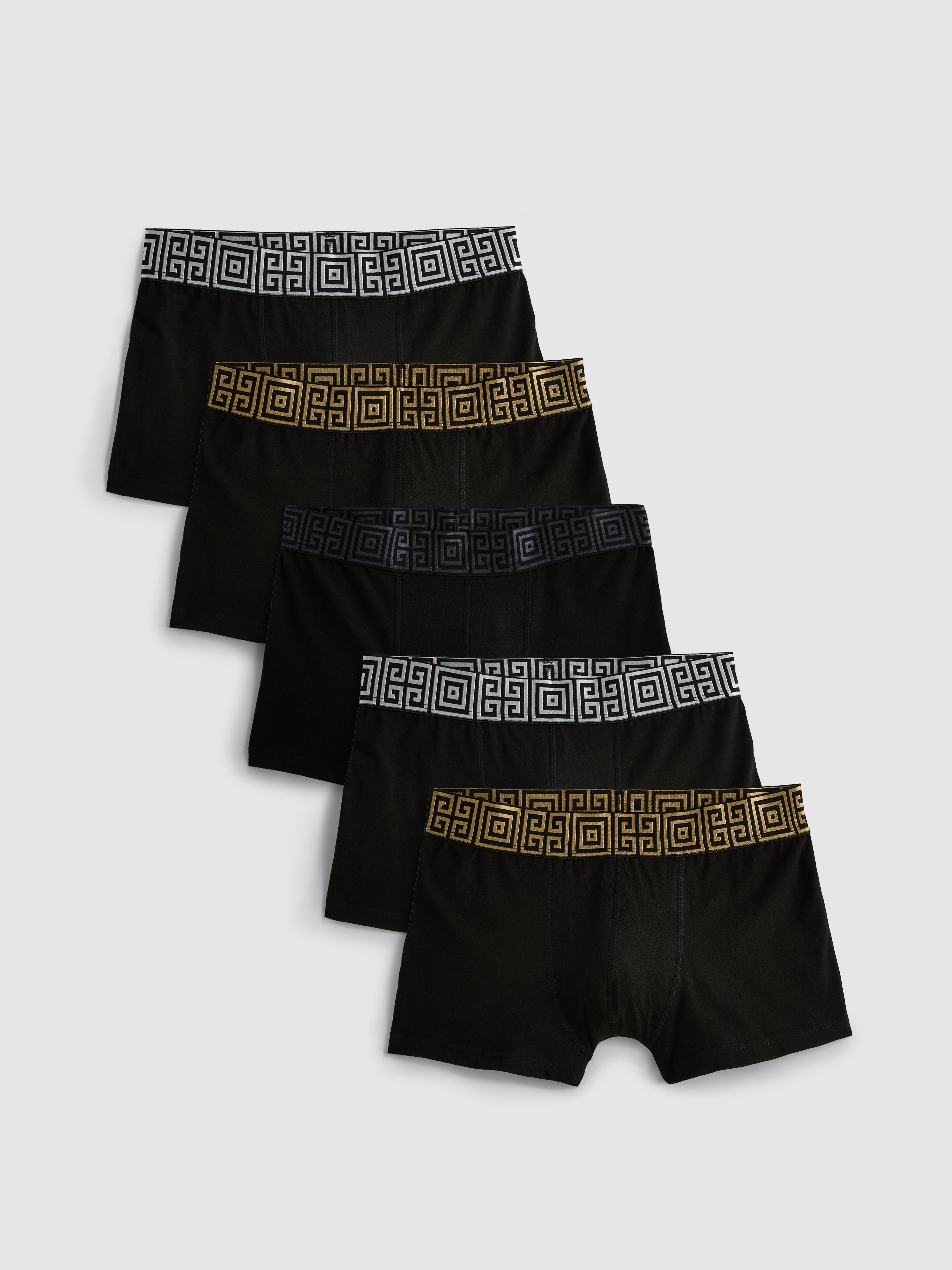 5pk Metallic Waistband Hipster Trunks