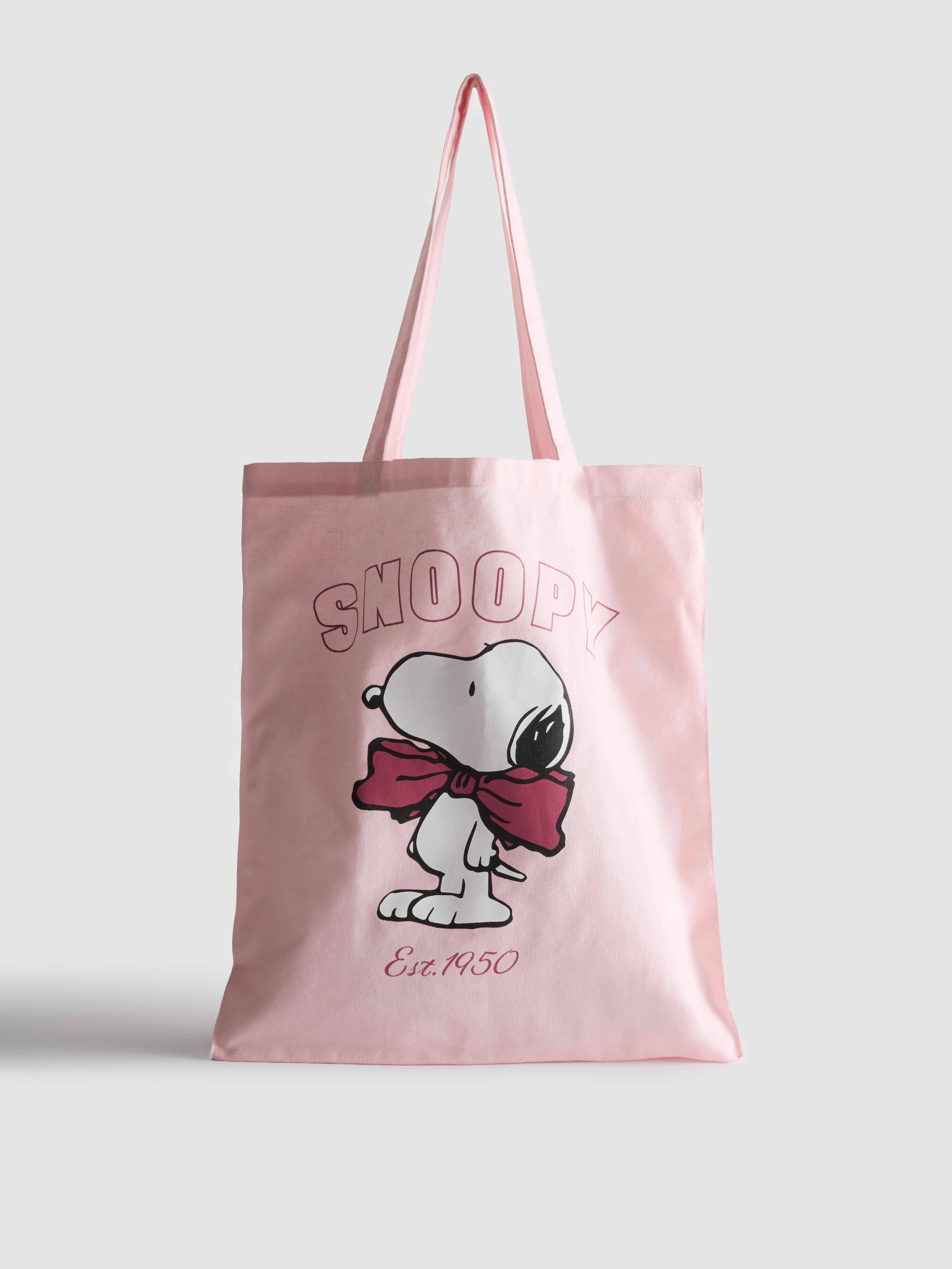 Women's Pink Snoopy Cotton Canvas Tote Bag