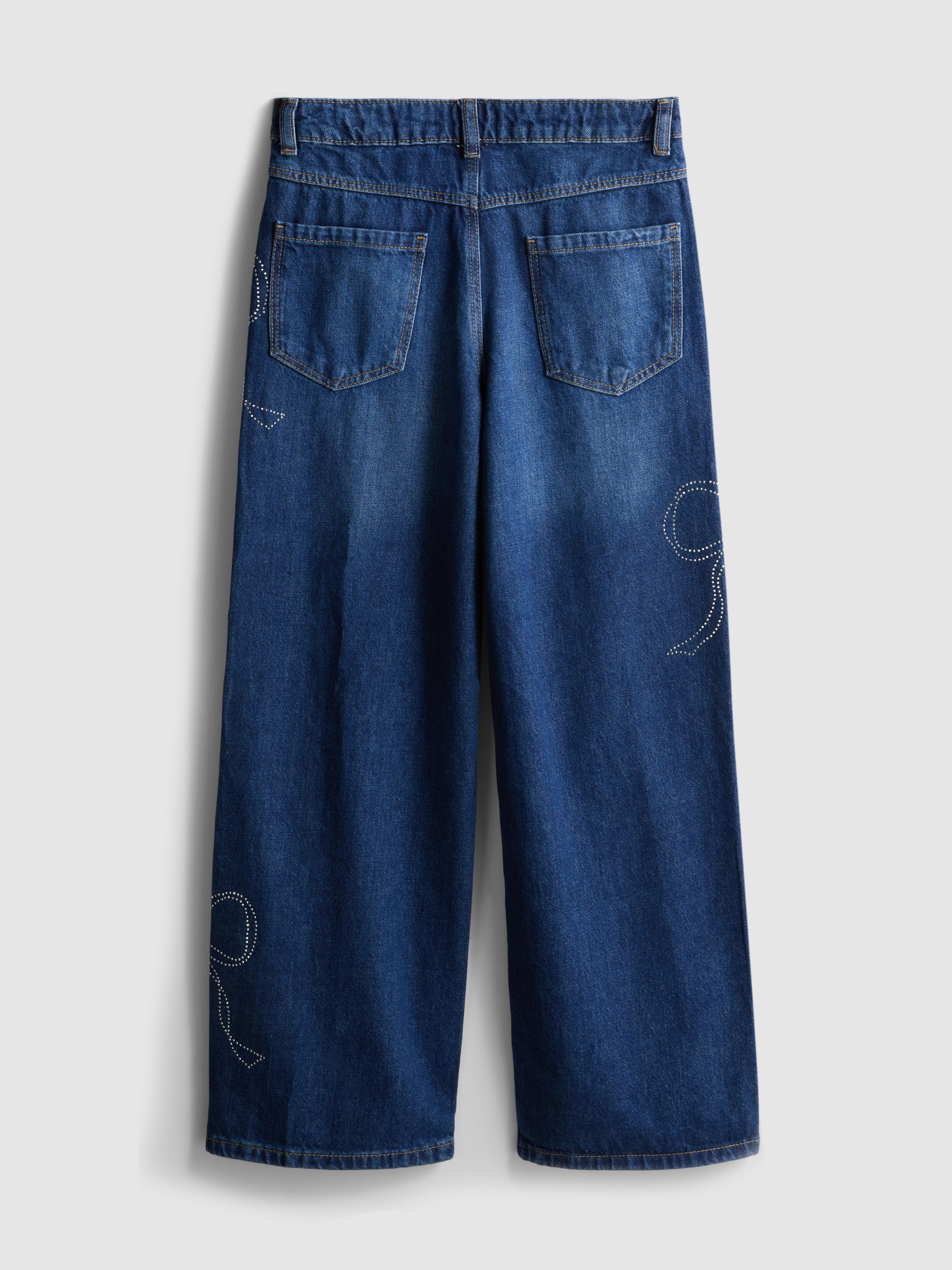 7-15yrs | Diamanté Bow Jeans