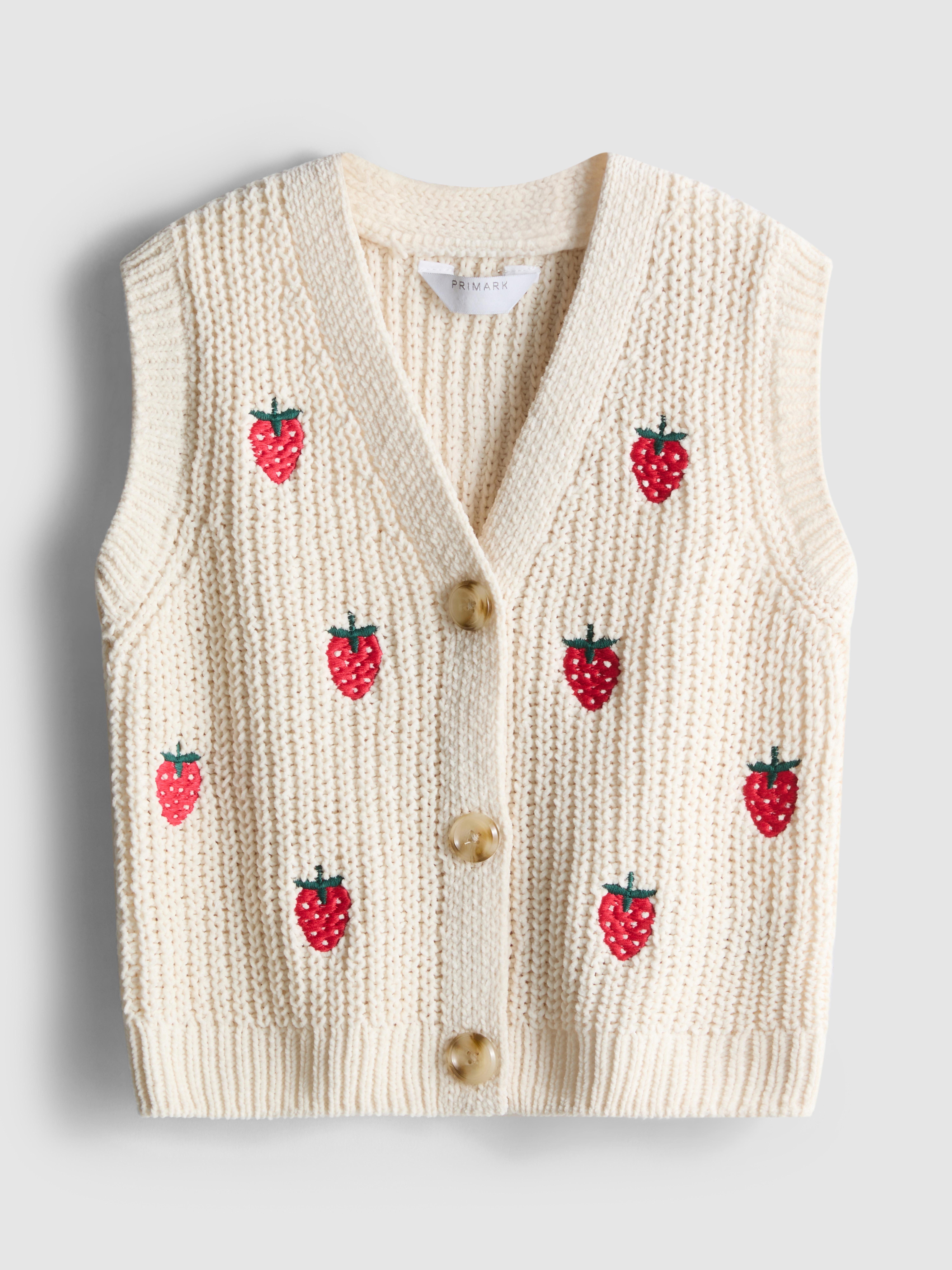 Girls Ivory 1.5-8yrs | Knit Embroidered Vest