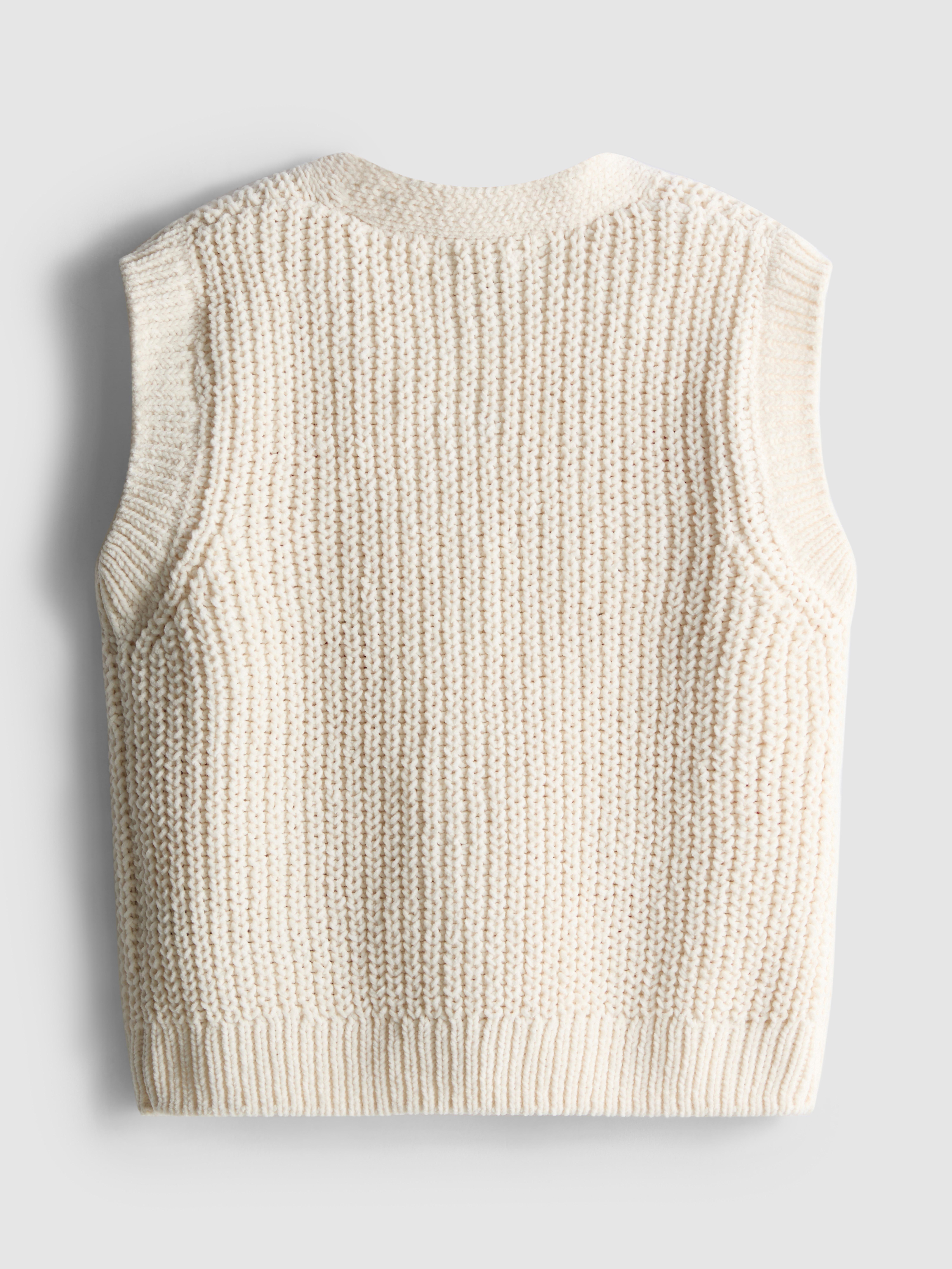 Girls Ivory 1.5-8yrs | Knit Embroidered Vest