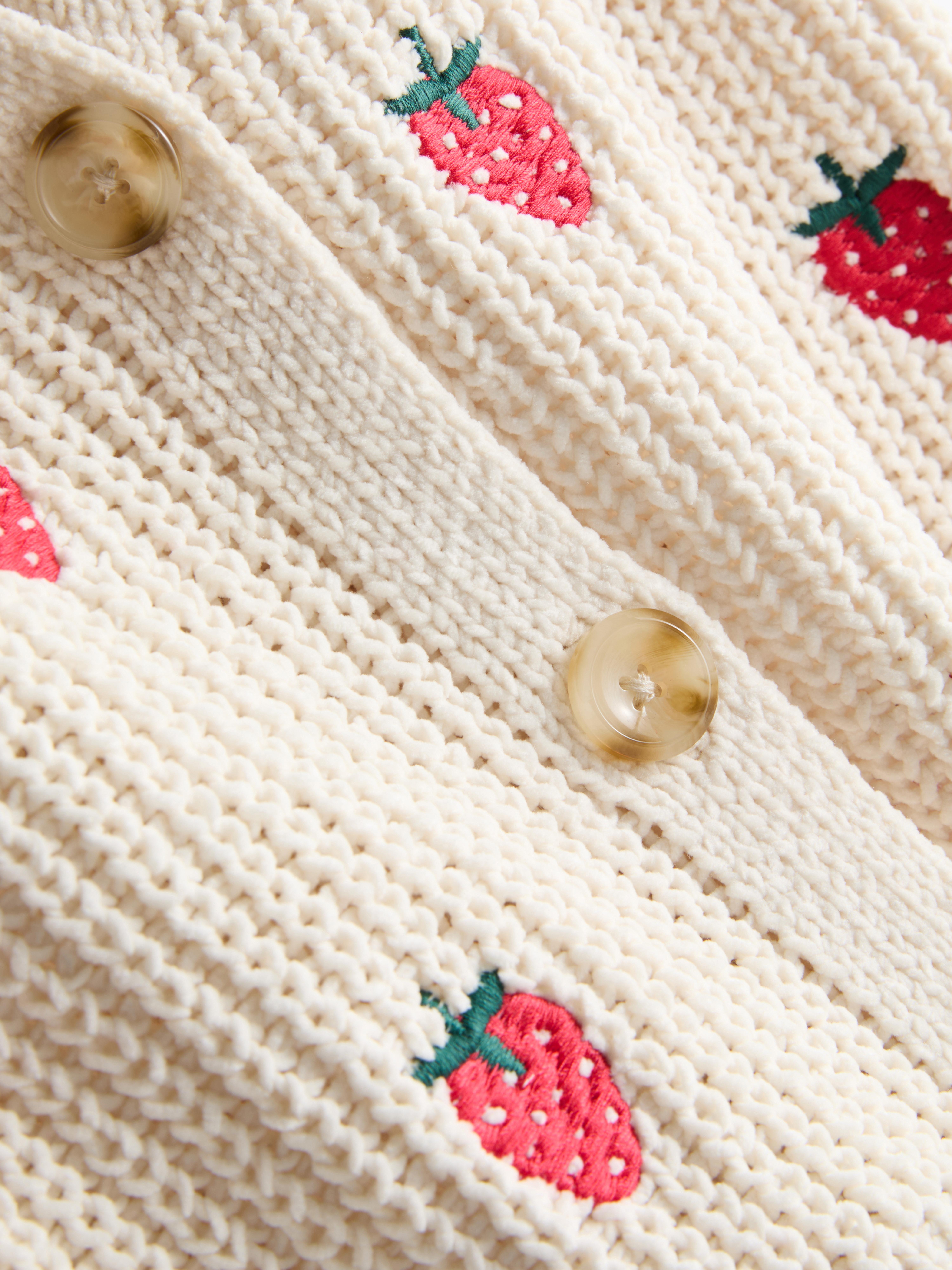 Girls Ivory 1.5-8yrs | Knit Embroidered Vest