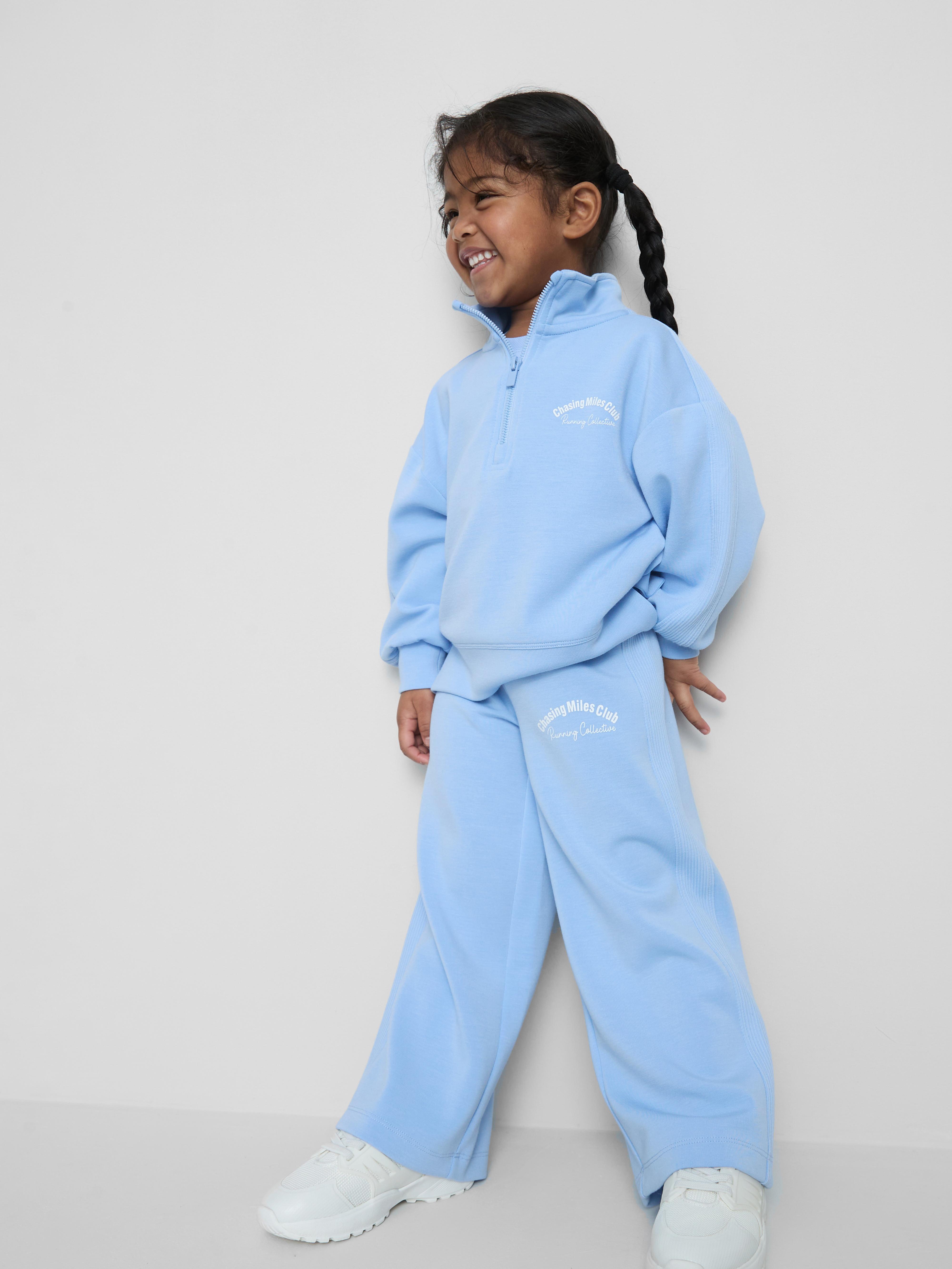 Girls Blue 1.5-8yrs | Half-Zip Funnel Neck Sports Sweatshirt | Primark
