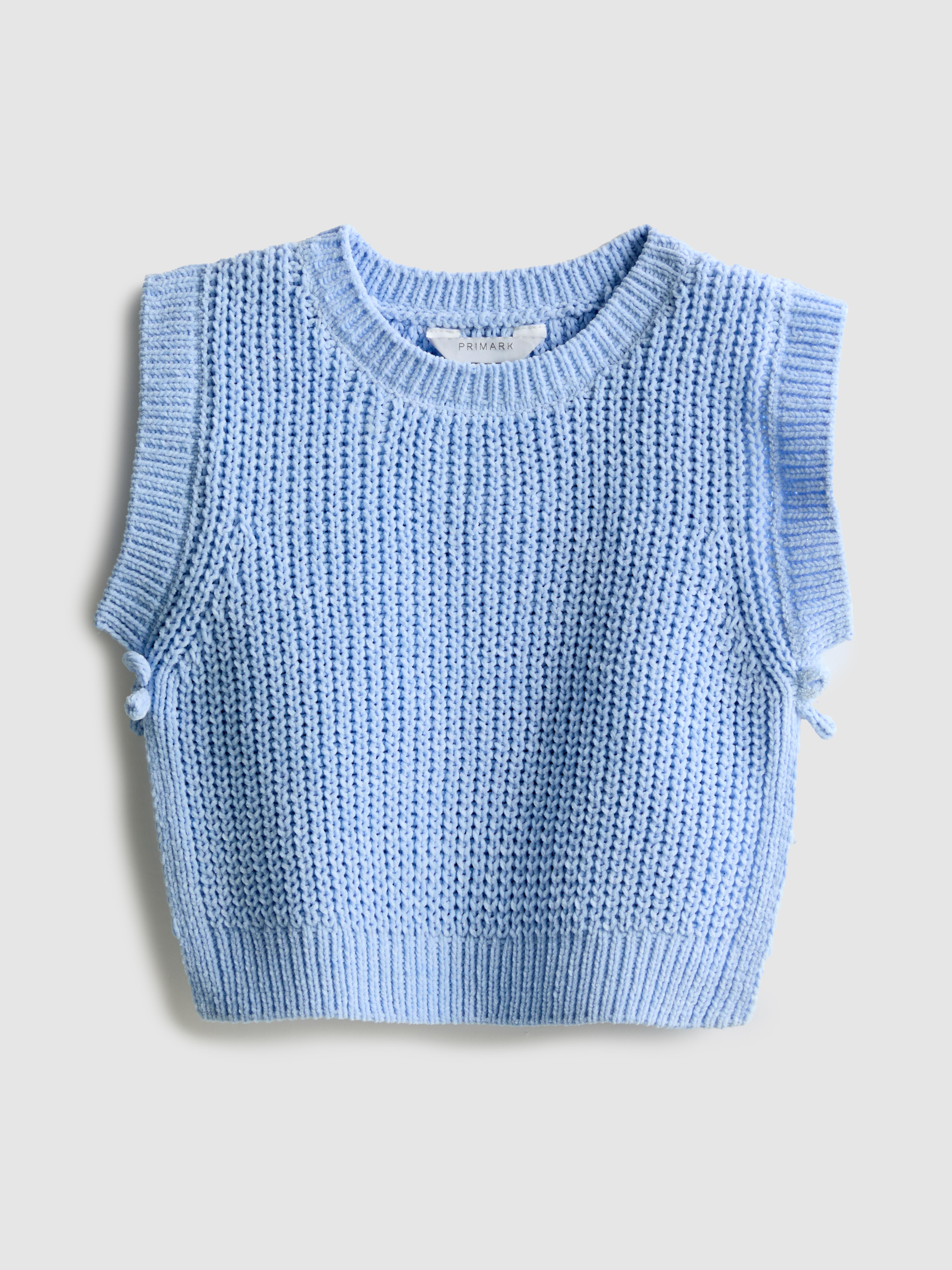 Girls Mid Blue 1.5-8yrs | Bow Knit Tan