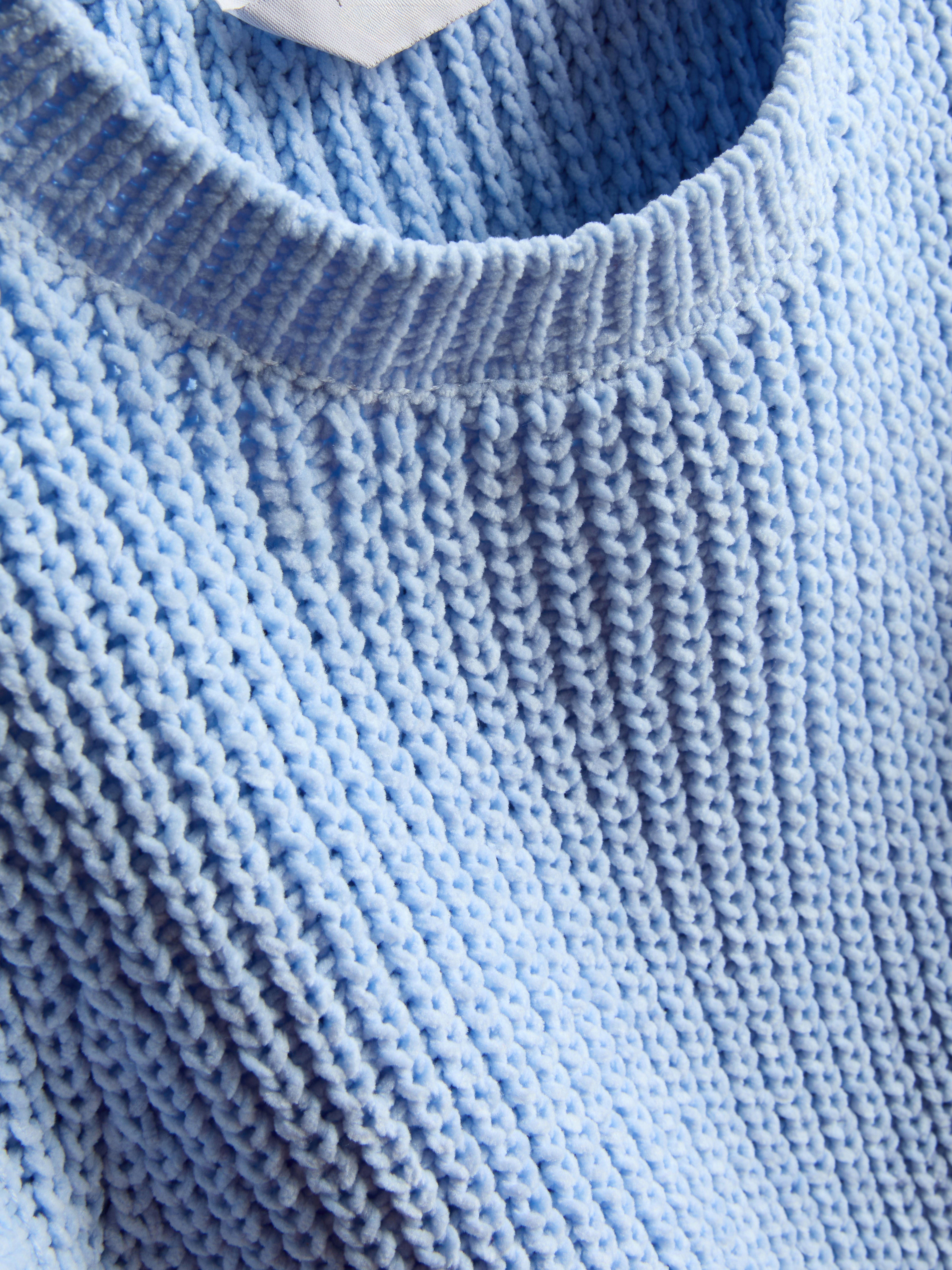 Girls Mid Blue 1.5-8yrs | Bow Knit Tan