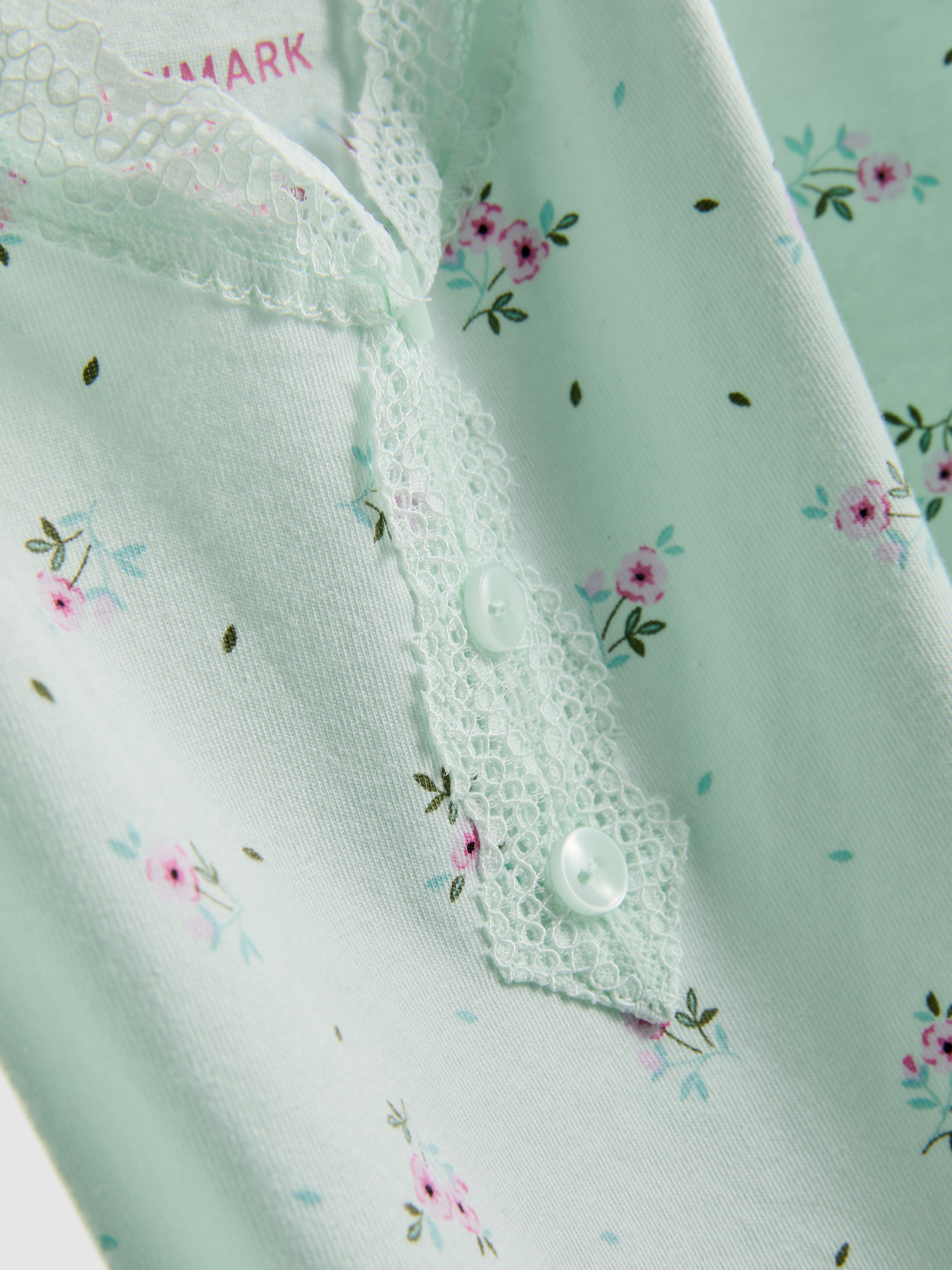 Women's Aqua Lace Trim Cami Pajamas