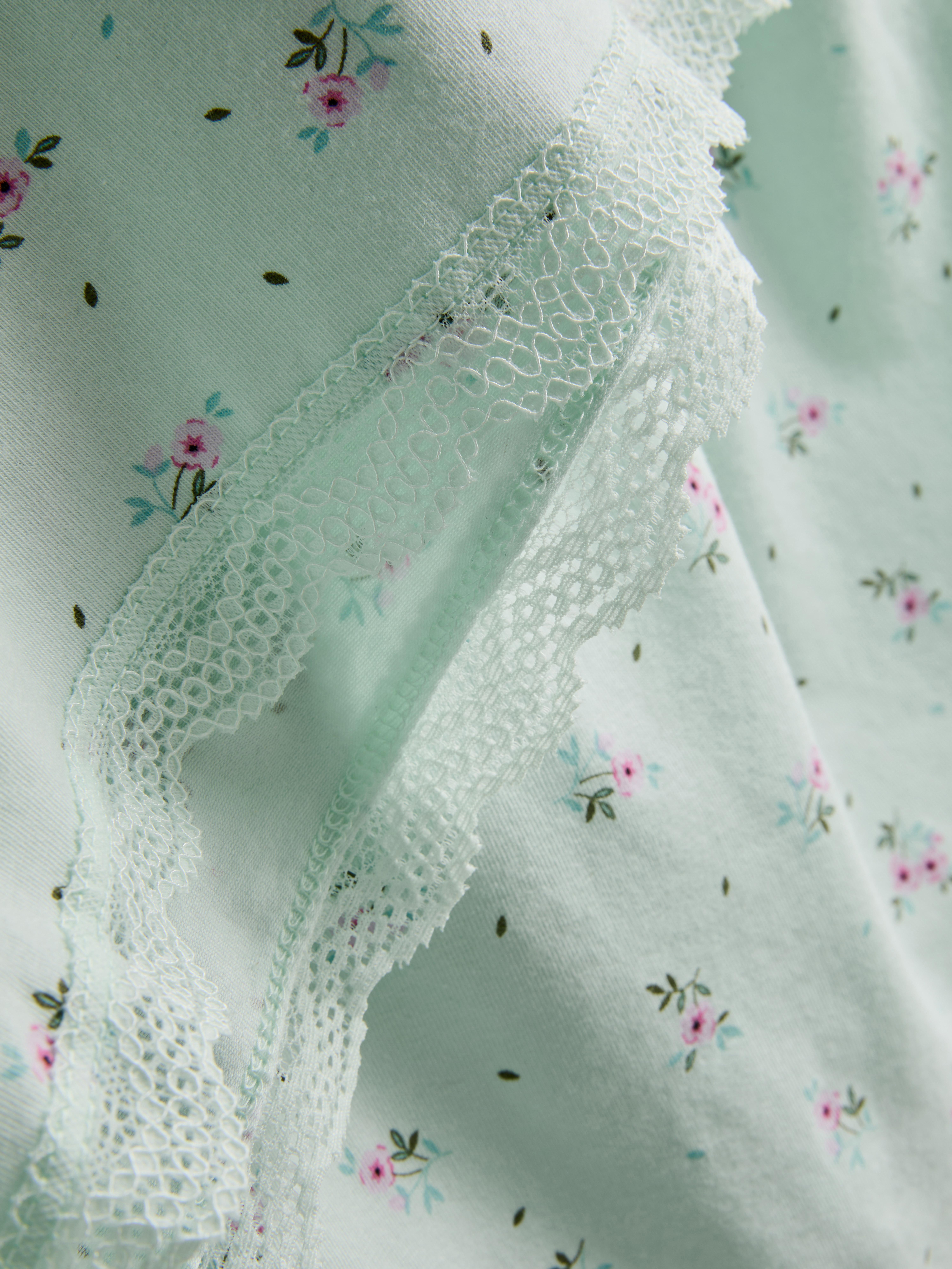 Women's Aqua Lace Trim Cami Pajamas