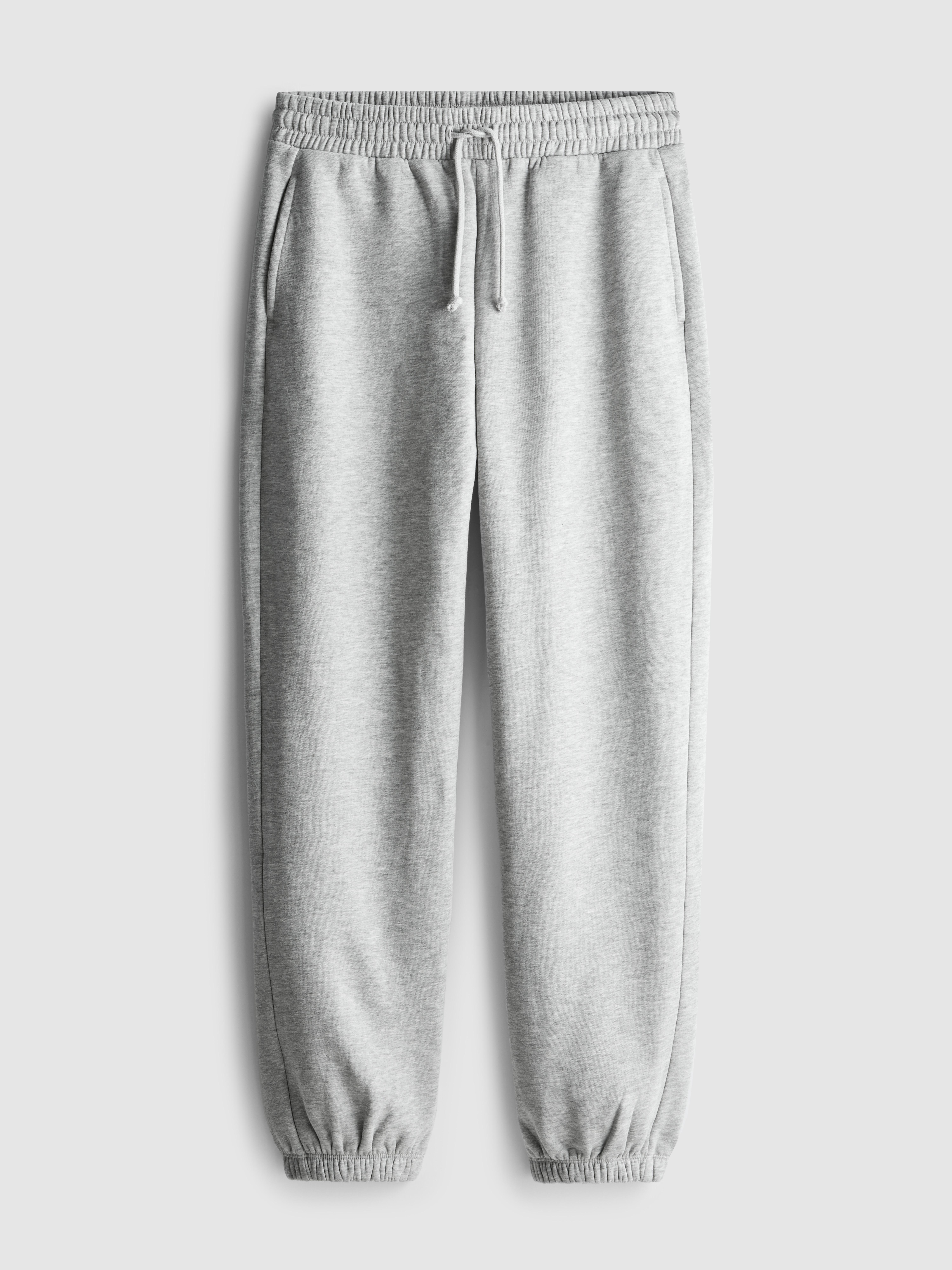 Pantaloni Tuta Bambini In Cotone – Grigio Mélange Taglia 116 (5-6 Anni) Con Tasche E Polsini A Costine