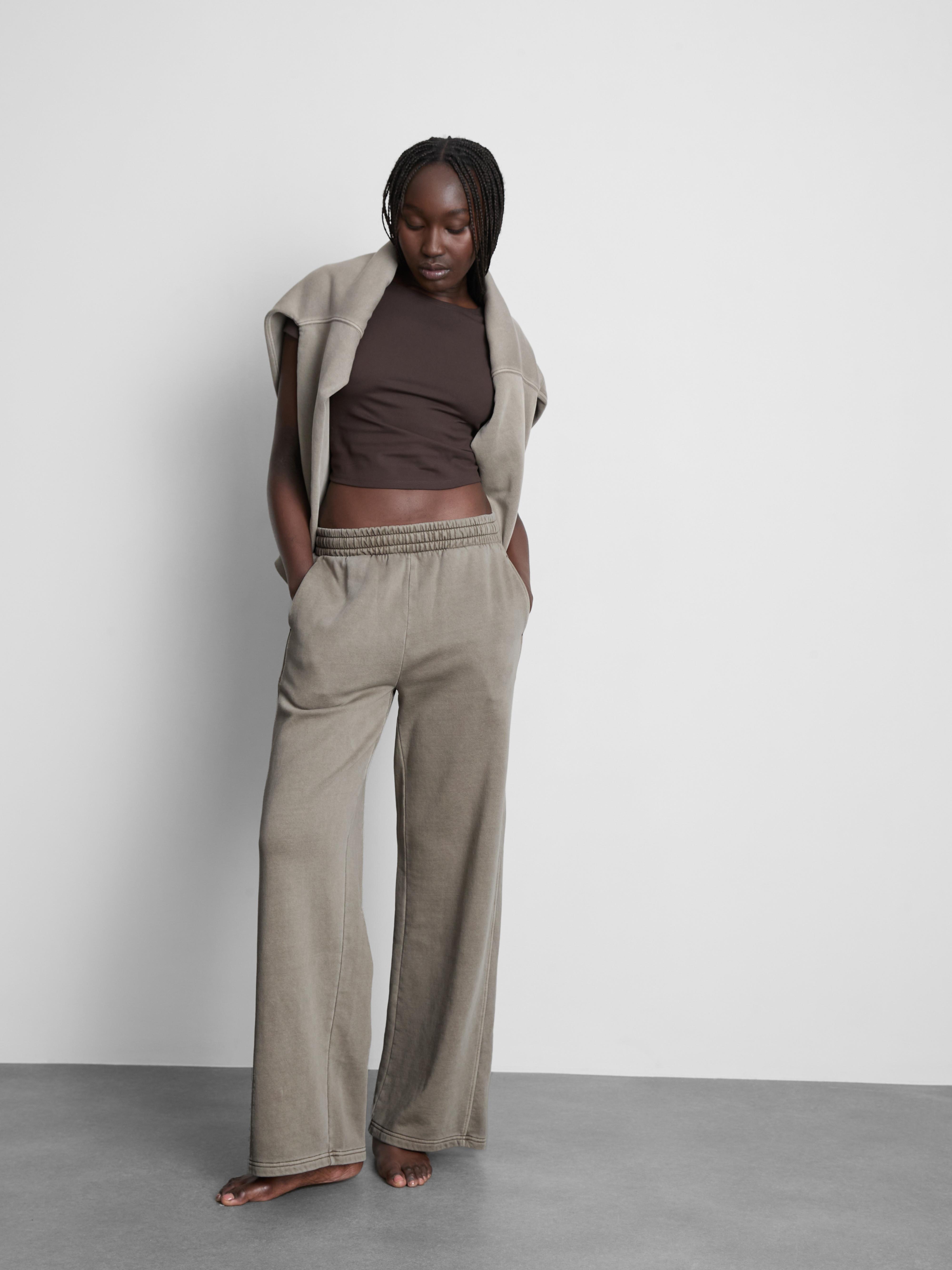 Women's Taupe Rita Ora Active Wide-Leg Joggers