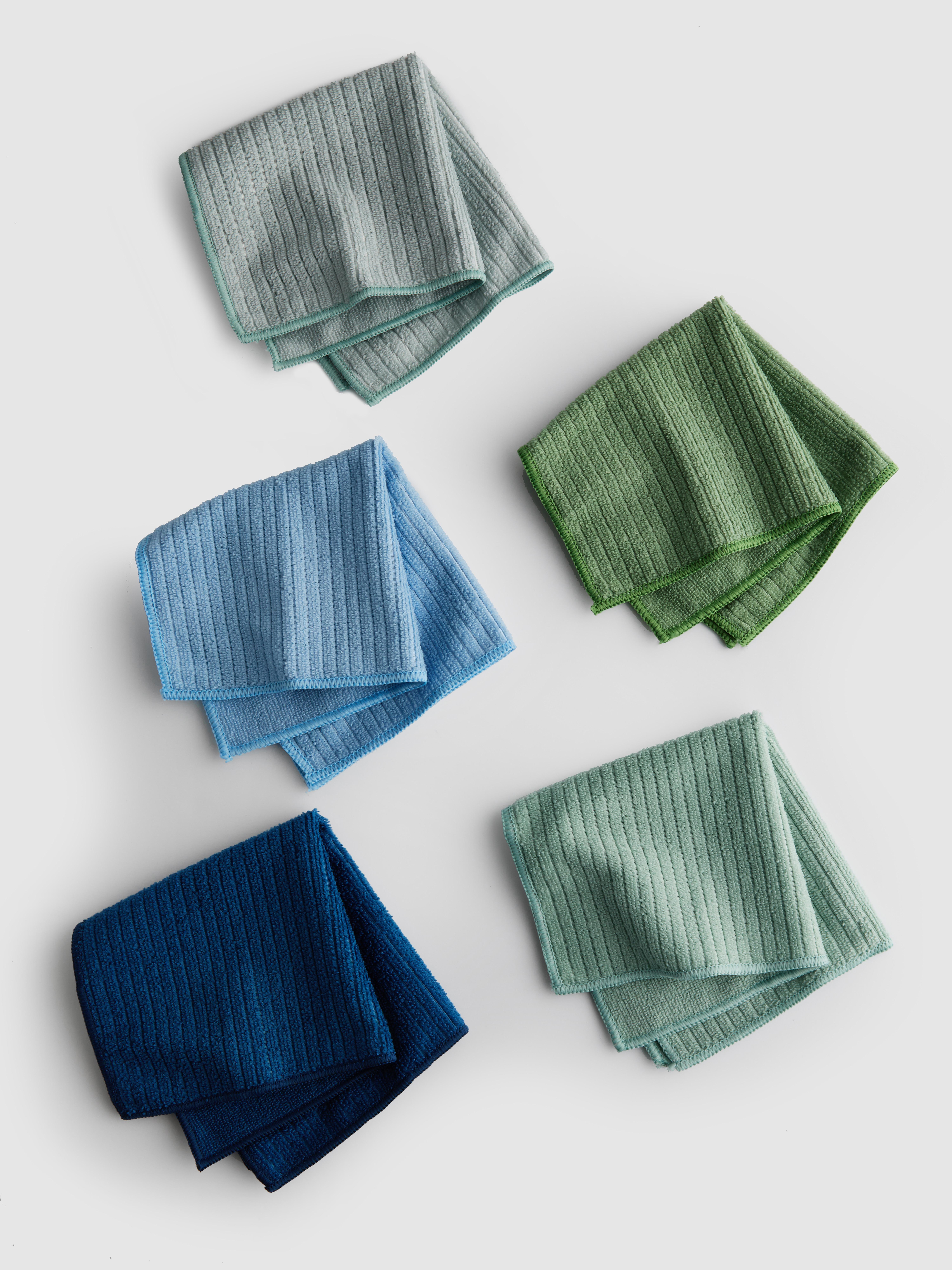 Lot de 5 chiffons en microfibre Bleu