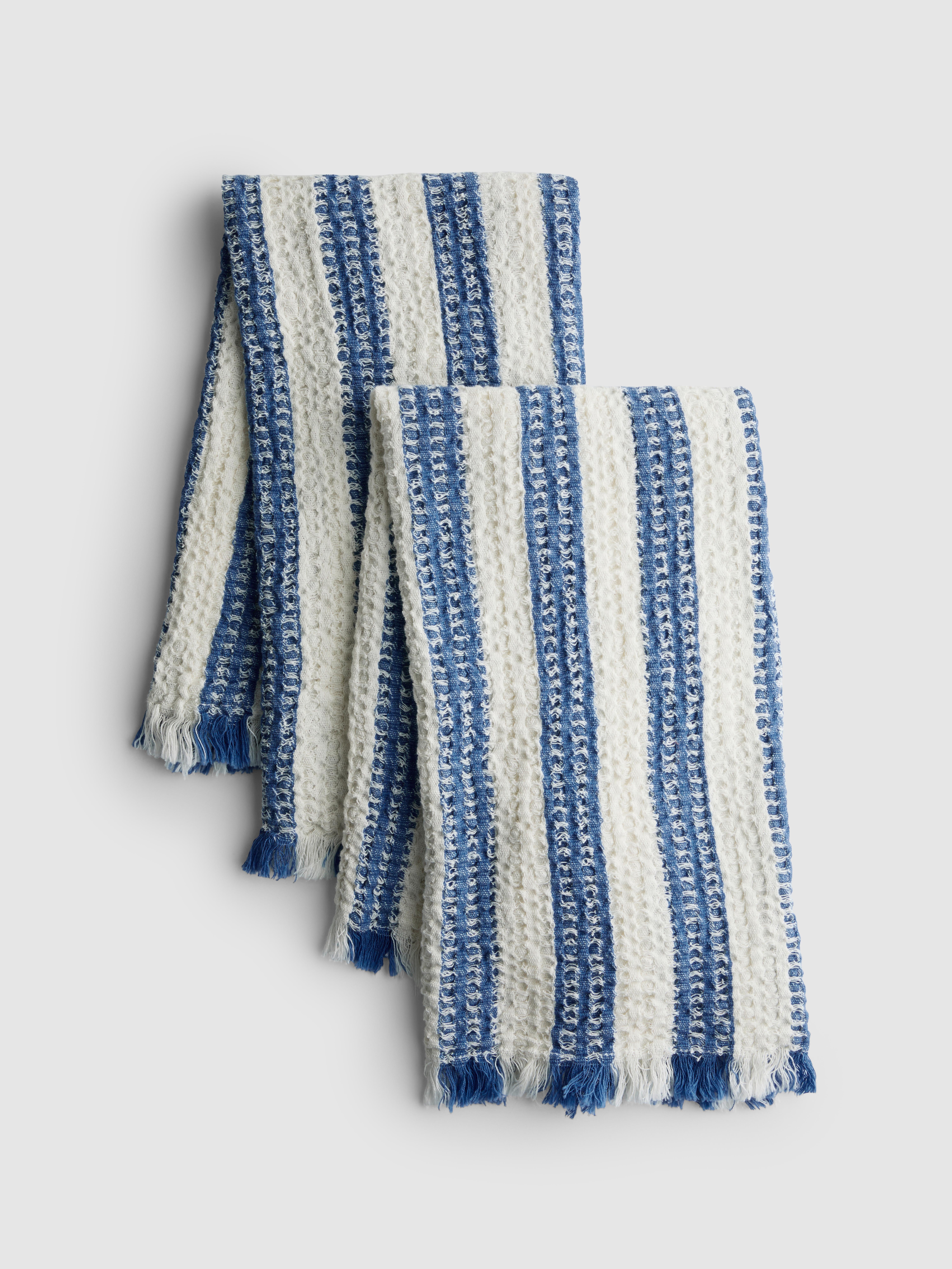 Pack 2 panos cozinha franjas textura waffle