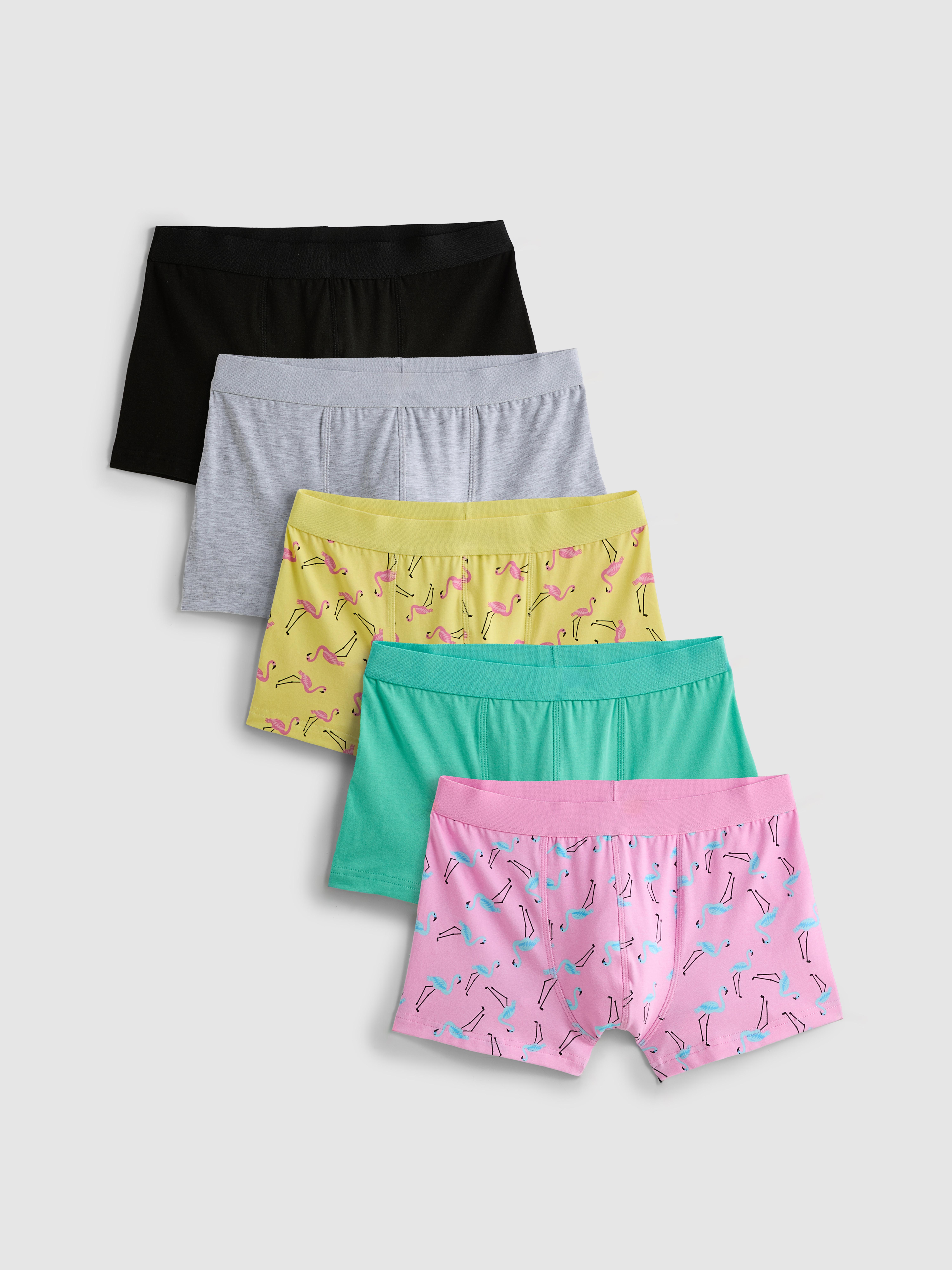 Men's Yellow 5pk Flamingo Trunks