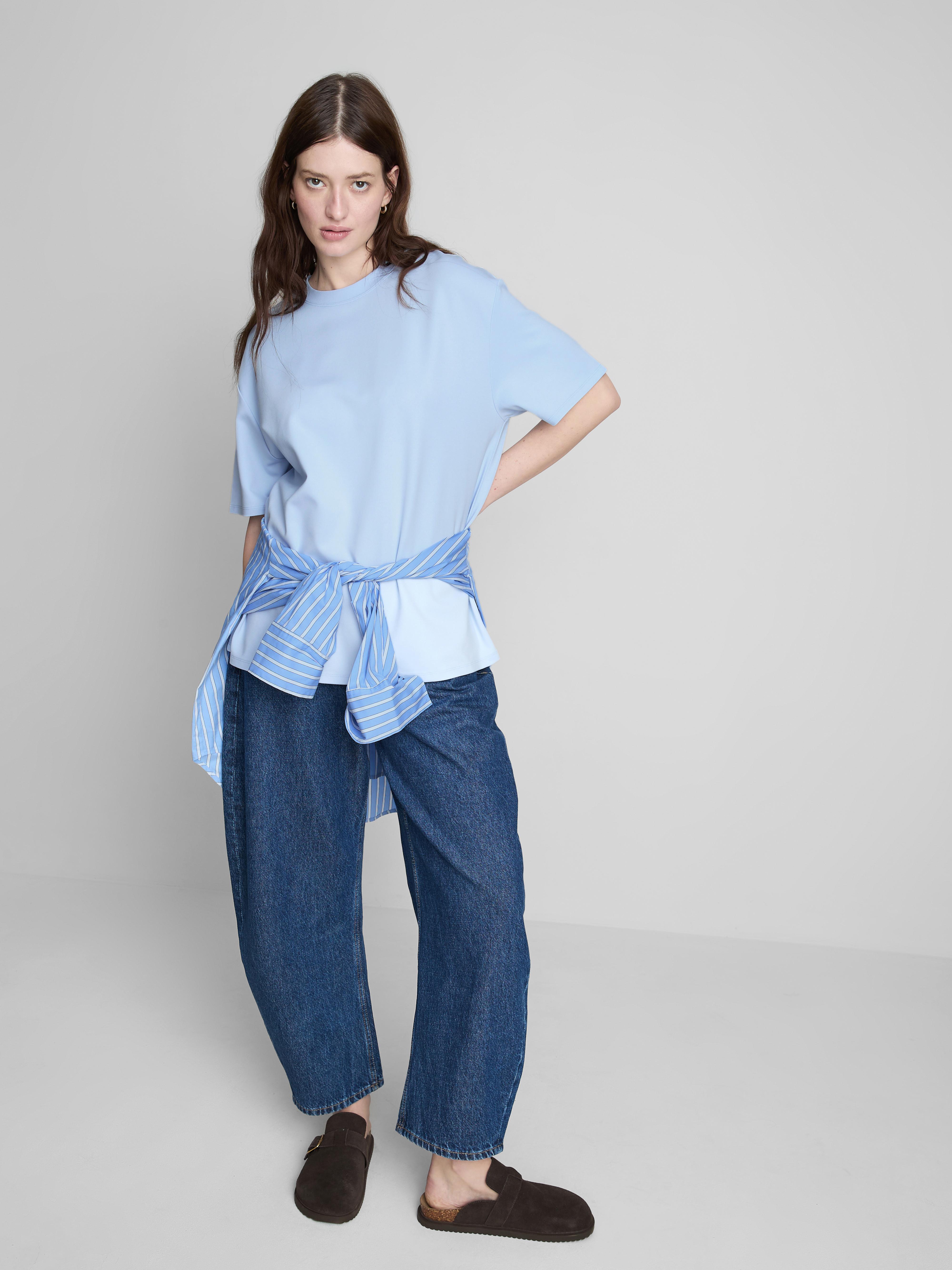 Women's Blue The Edit Crew Neck T-Shirt