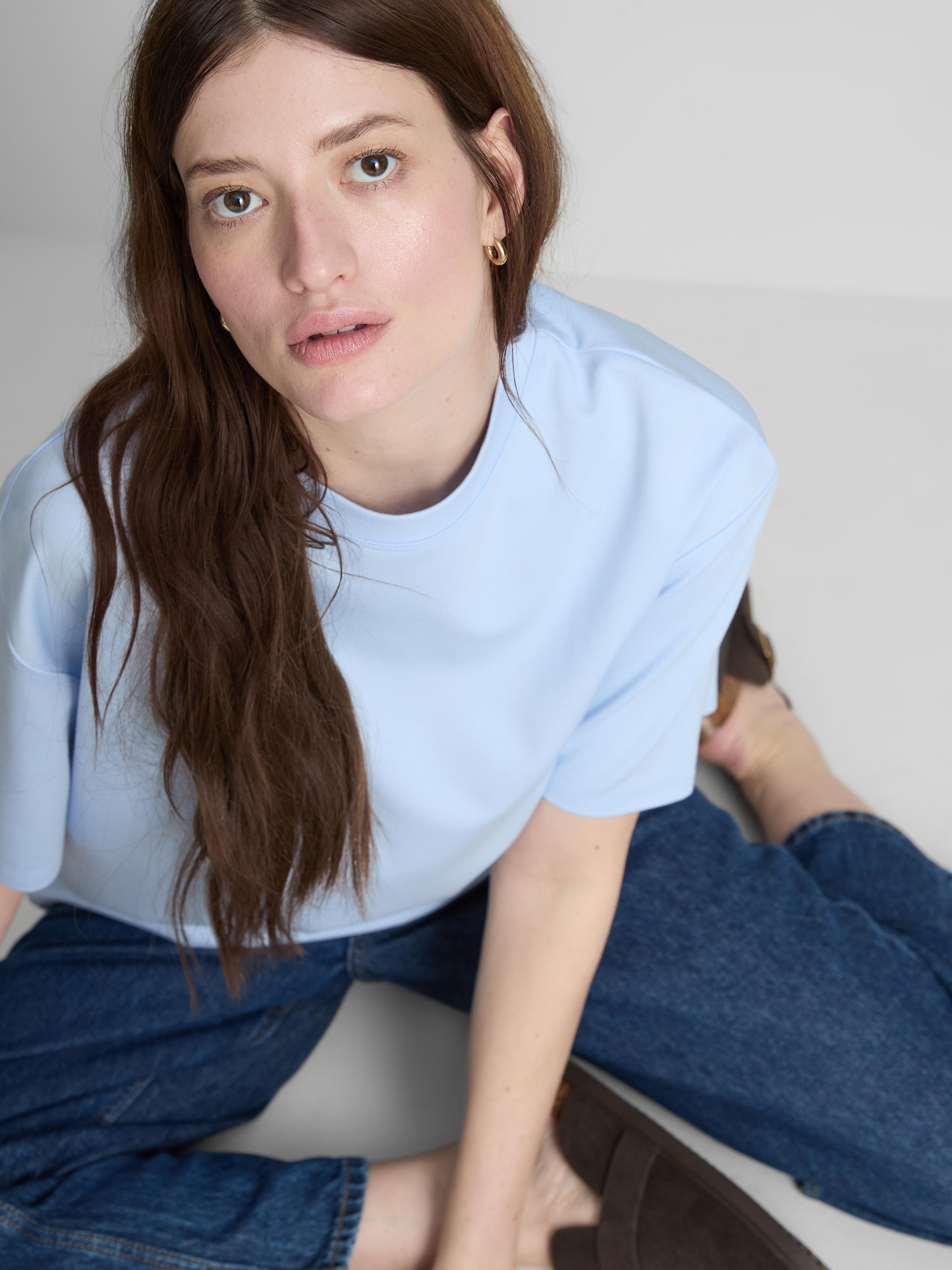Women's Blue The Edit Crew Neck T-Shirt