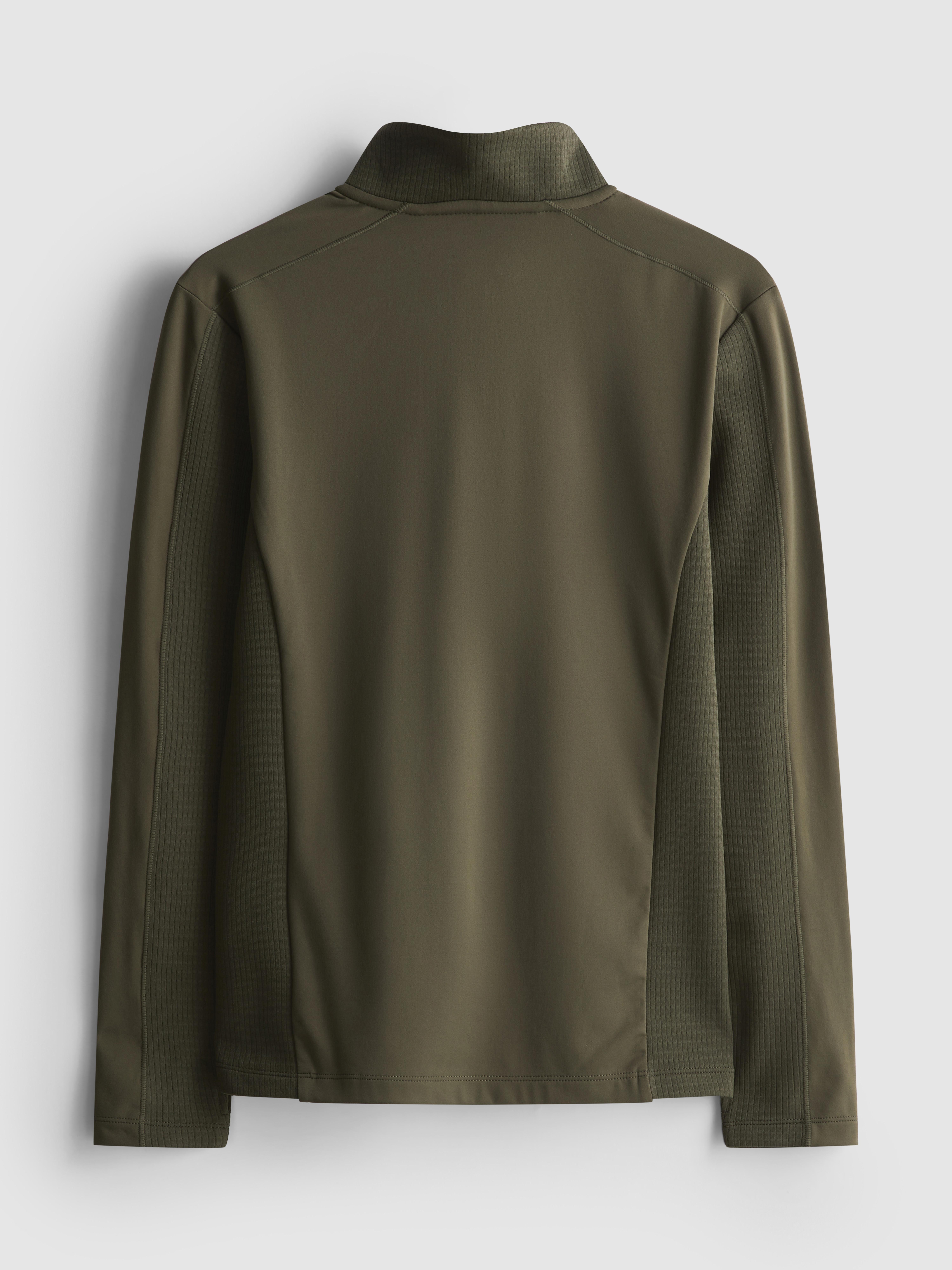 Boys Olive 7-15yrs | Active Quarter-Zip High-Neck Sweatshirt