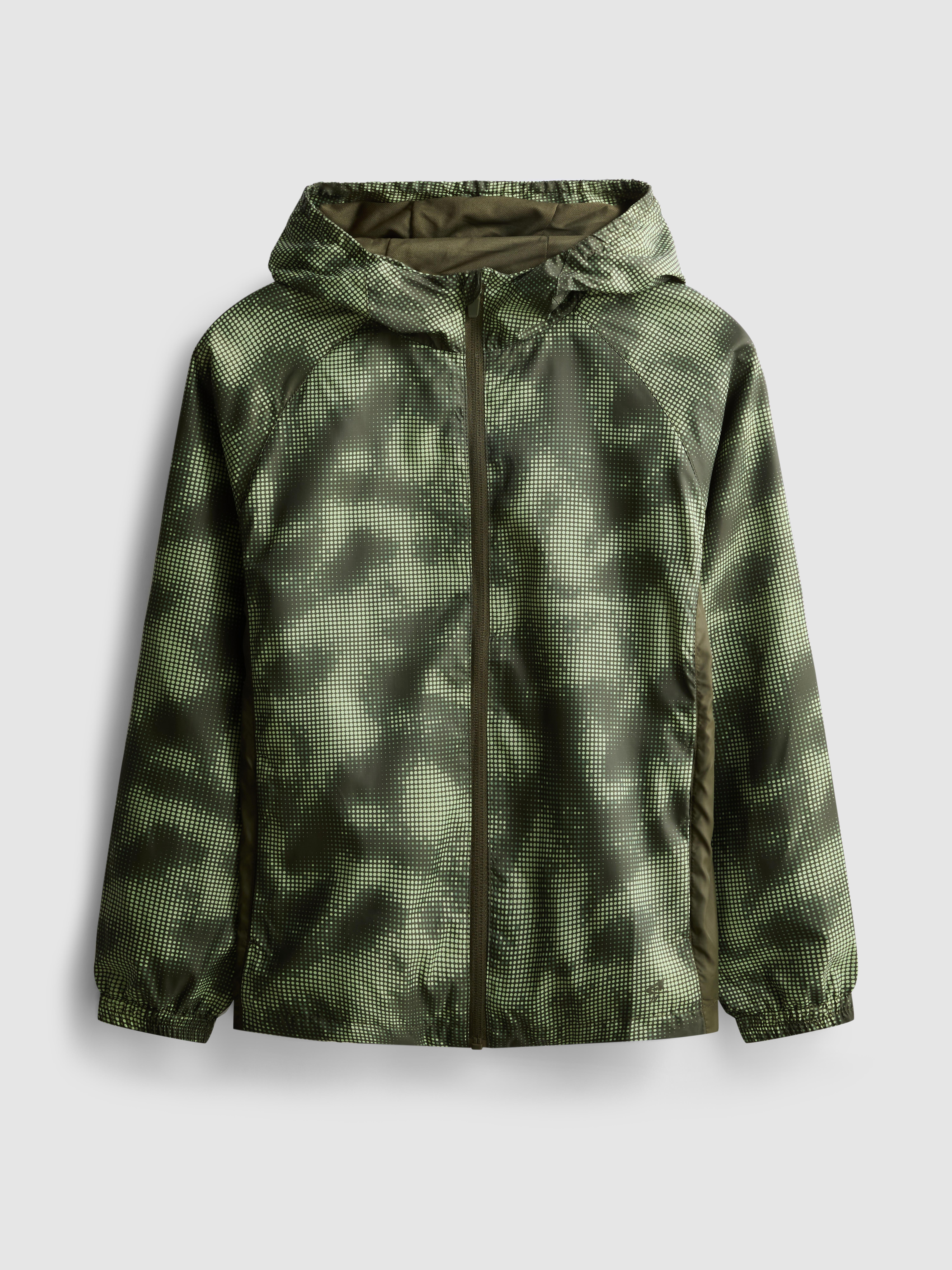 Boys Green 7-15yrs | Camouflage Print Zip-Up Sports Jacket