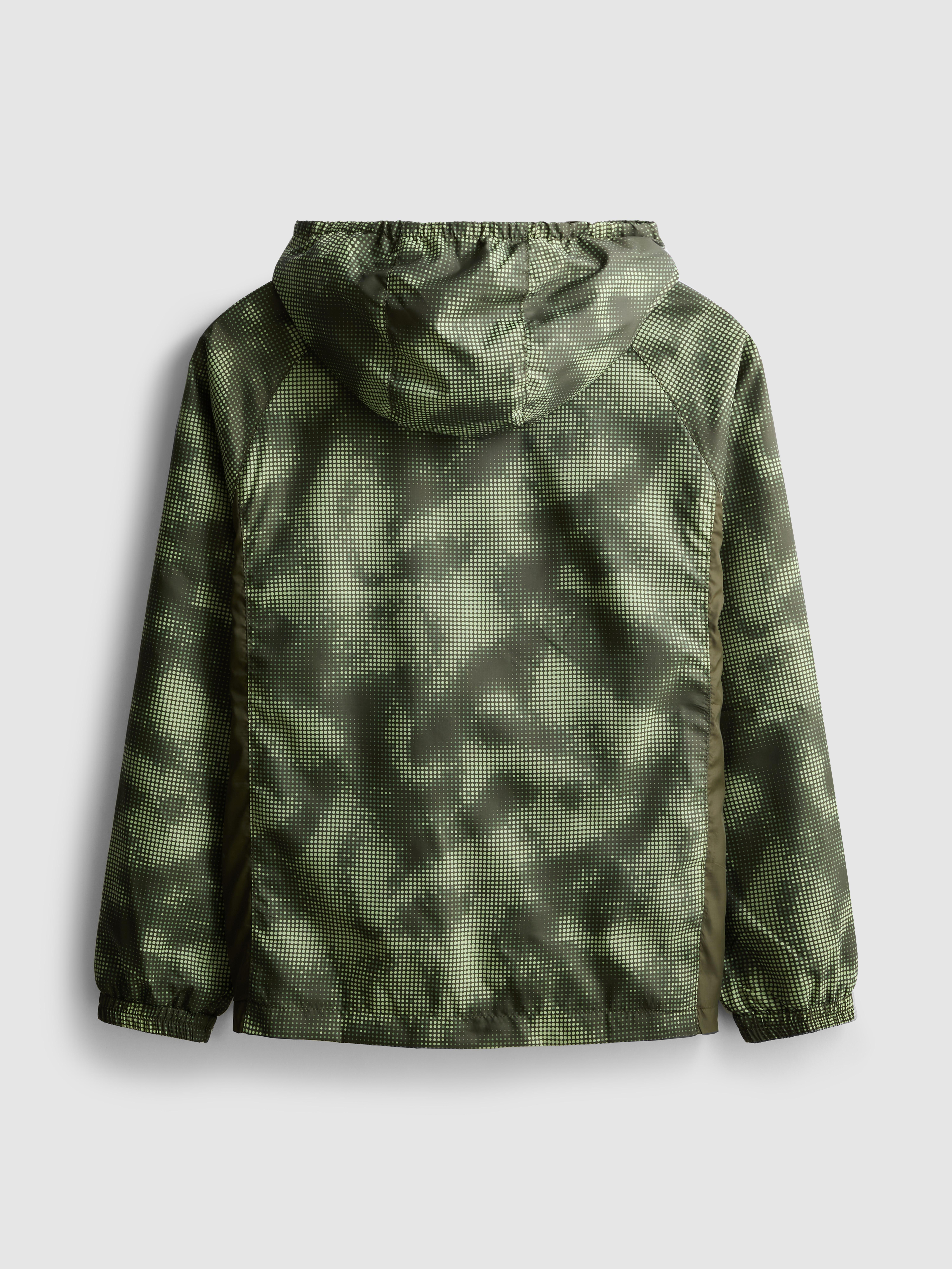Boys Green 7-15yrs | Camouflage Print Zip-Up Sports Jacket