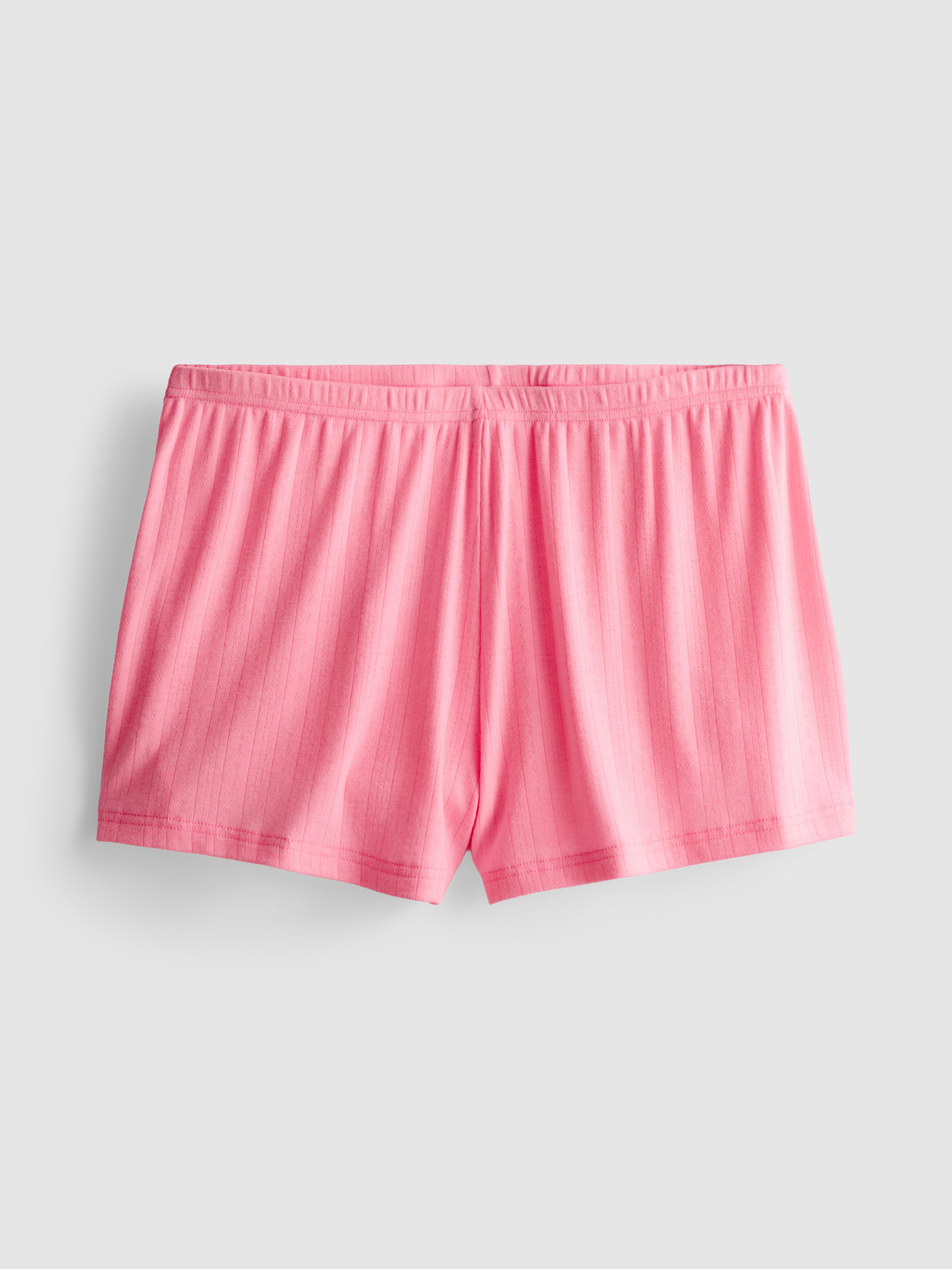 Pantalones cortos de pijama de pointelle Fucsia