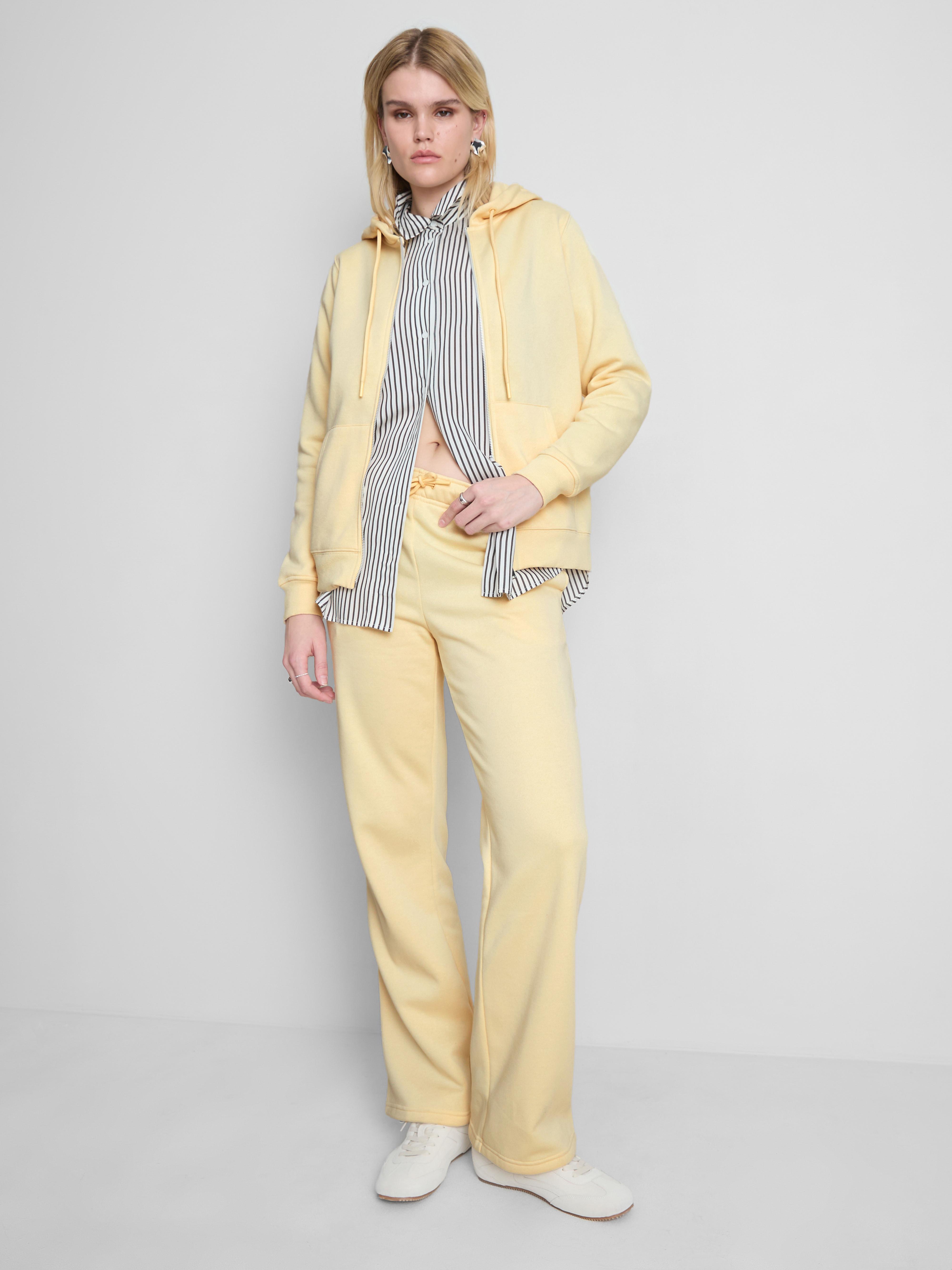 Cotton Blend Straight Leg Joggers Yellow