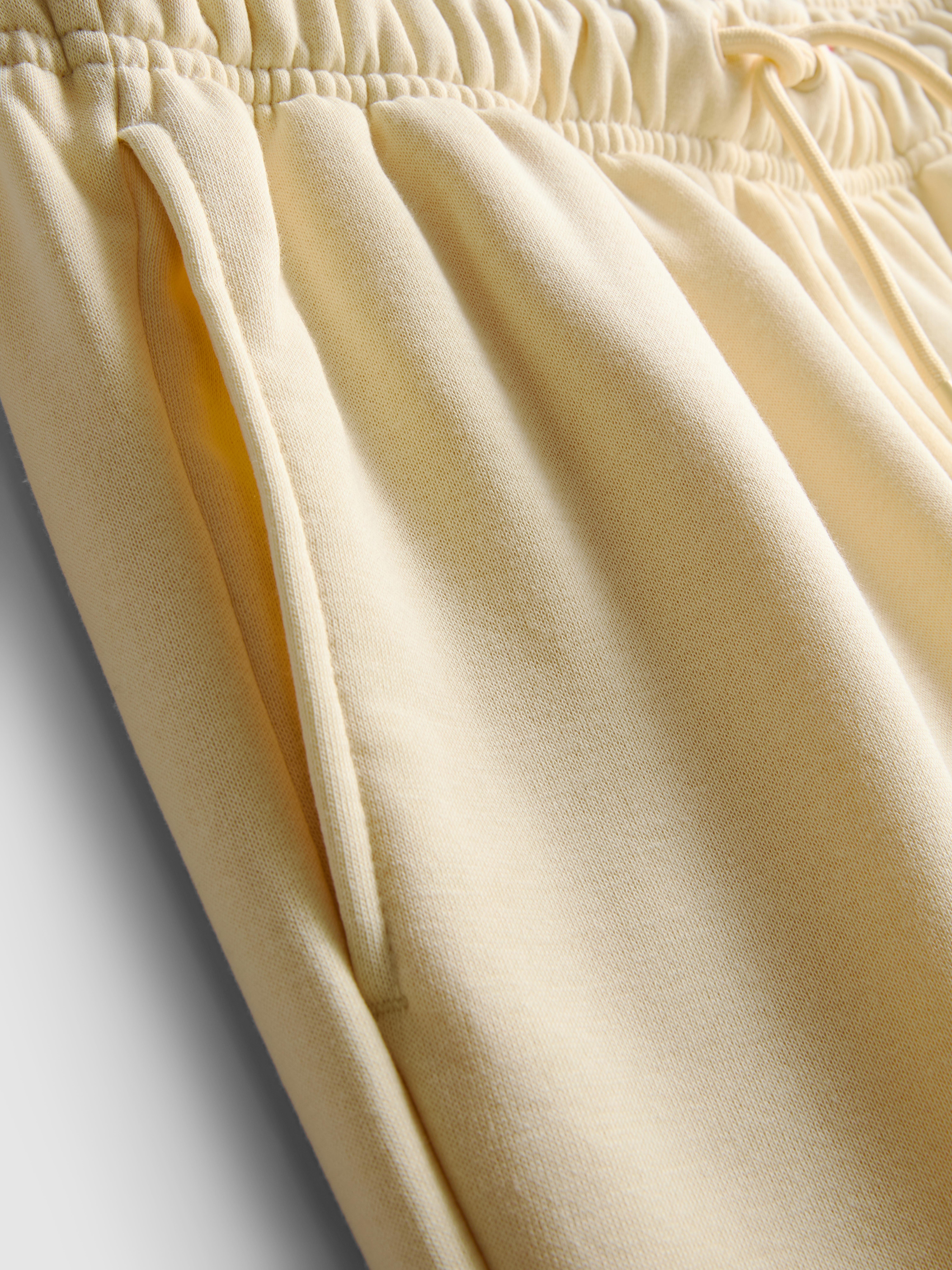 Women's Yellow Cotton-Blend Straight-Leg Joggers