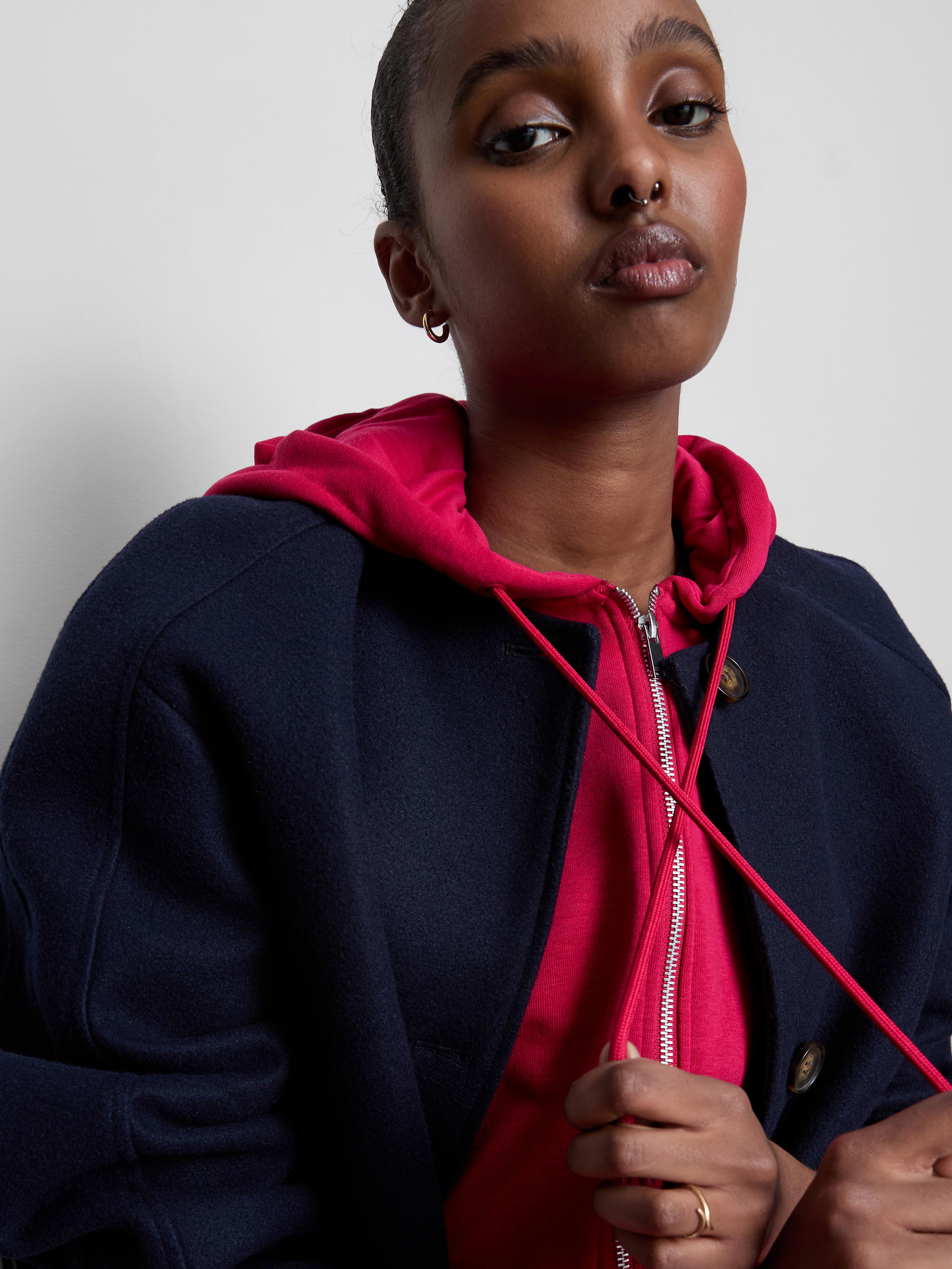 Women's Dark Pink Cotton-Blend Straight-Leg Joggers