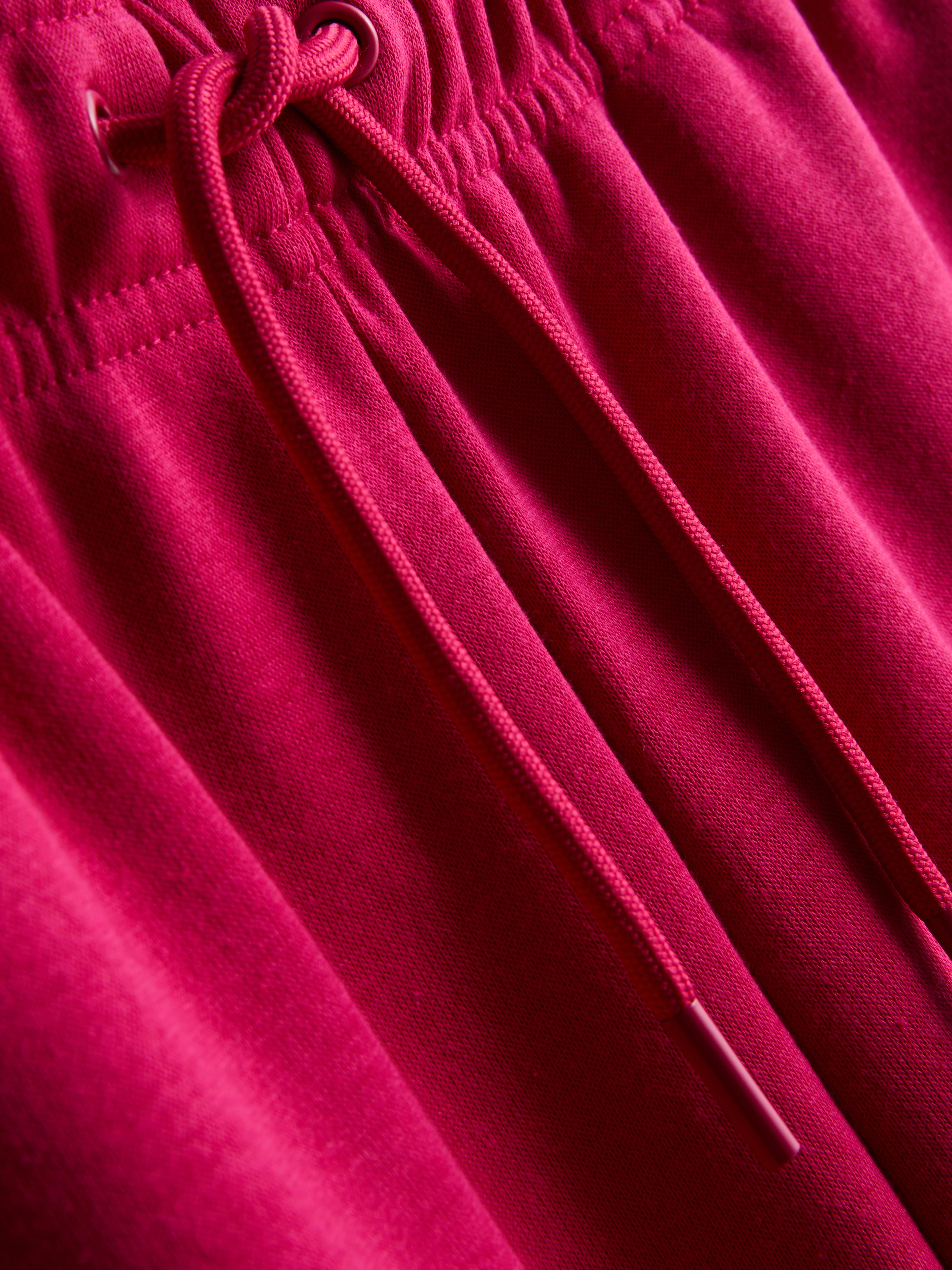 Women's Dark Pink Cotton-Blend Straight-Leg Joggers