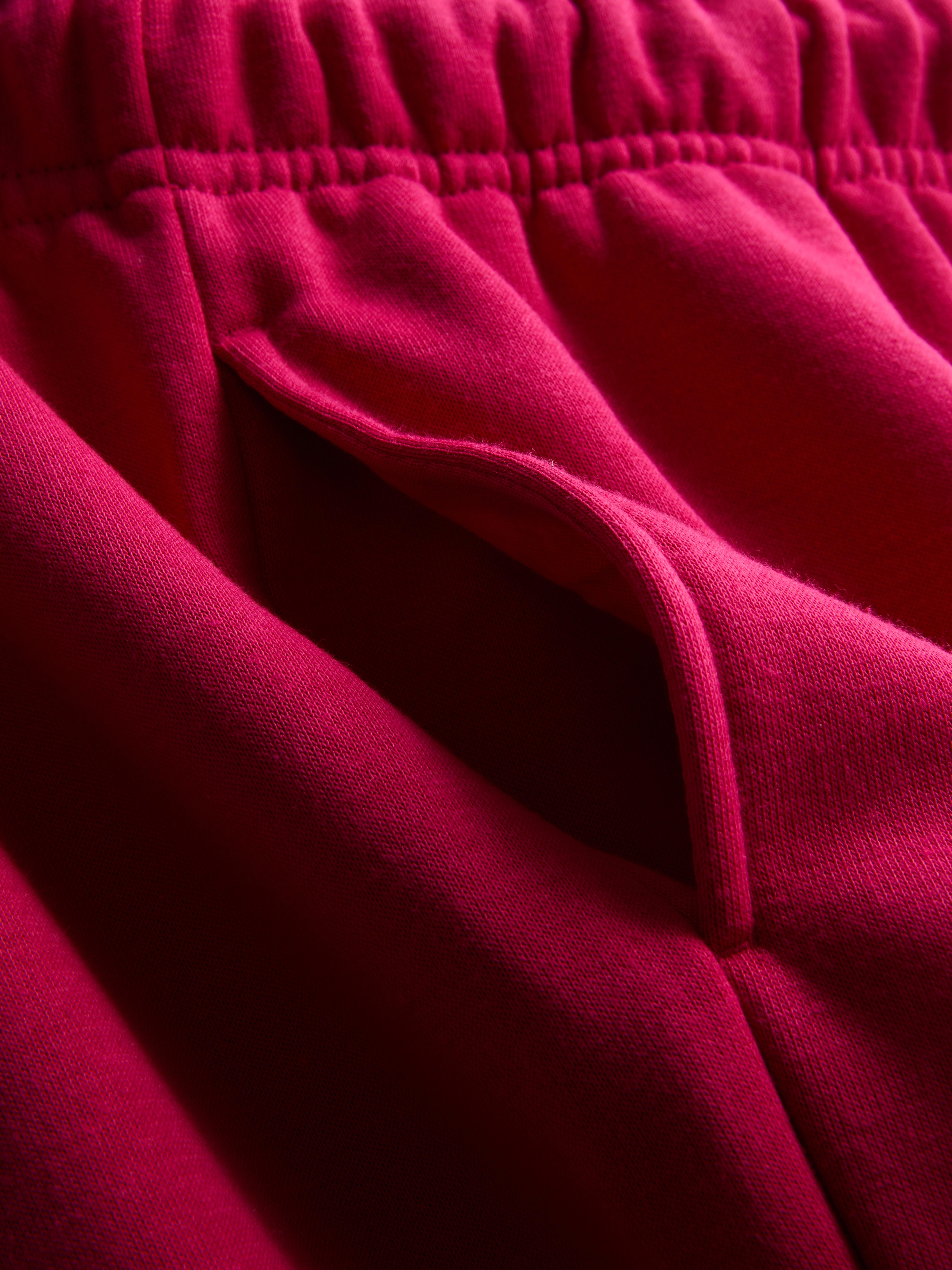 Women's Dark Pink Cotton-Blend Straight-Leg Joggers