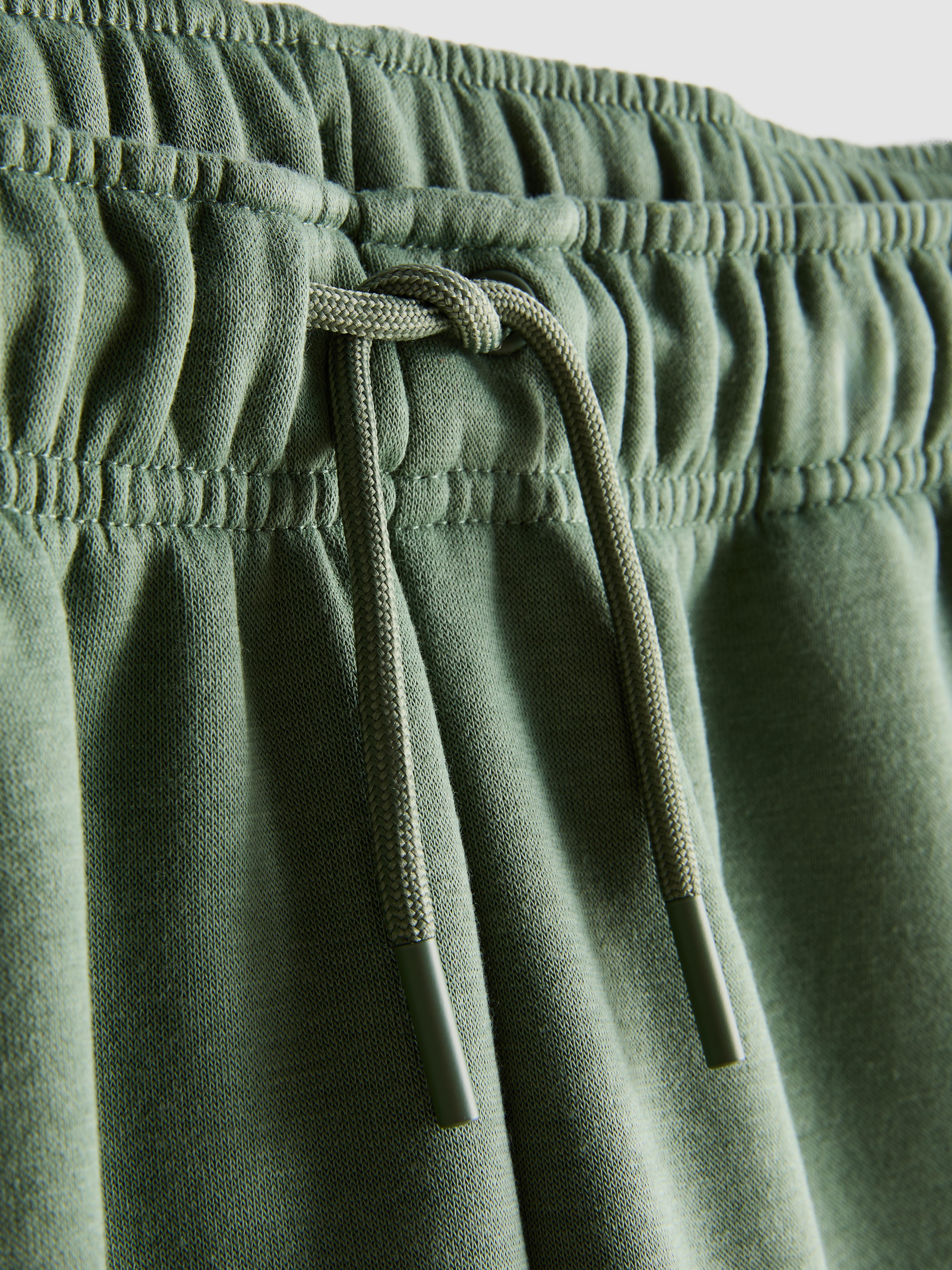 Women's Olive Cotton-Blend Straight-Leg Joggers