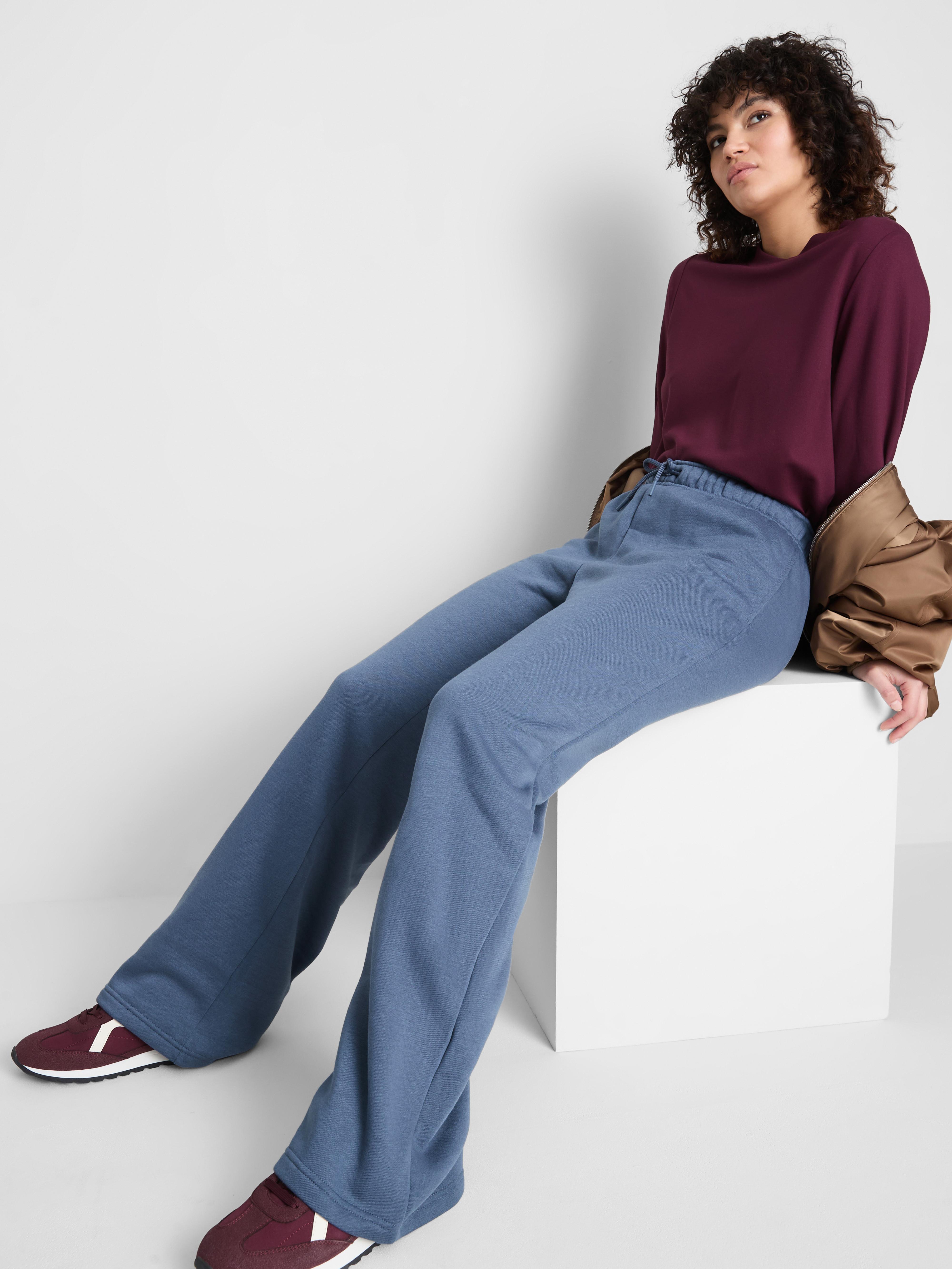 Women's Dark Cotton-Blend Straight-Leg Joggers