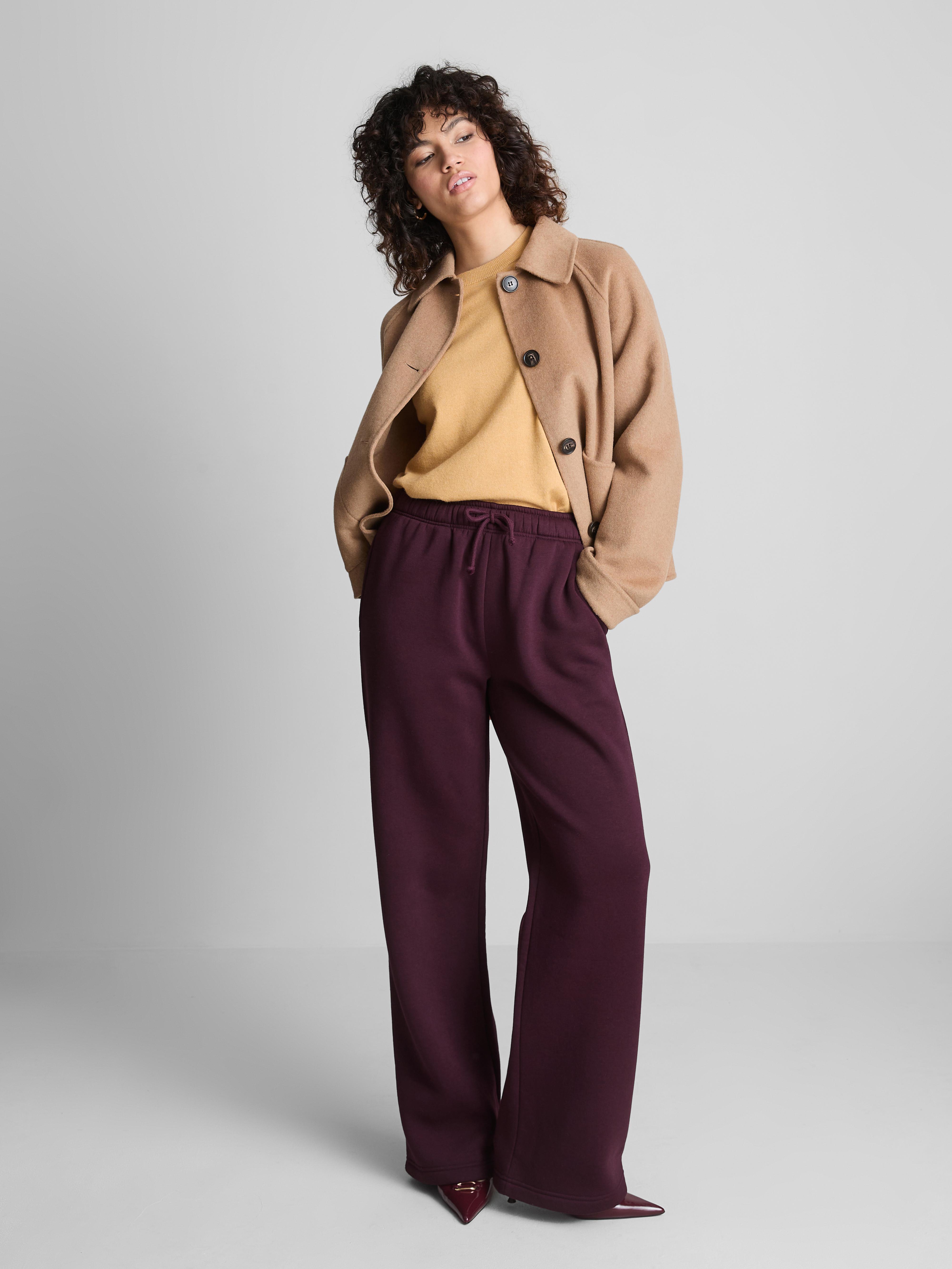 Ravne hlače za prosti čas iz mešanice bombaža