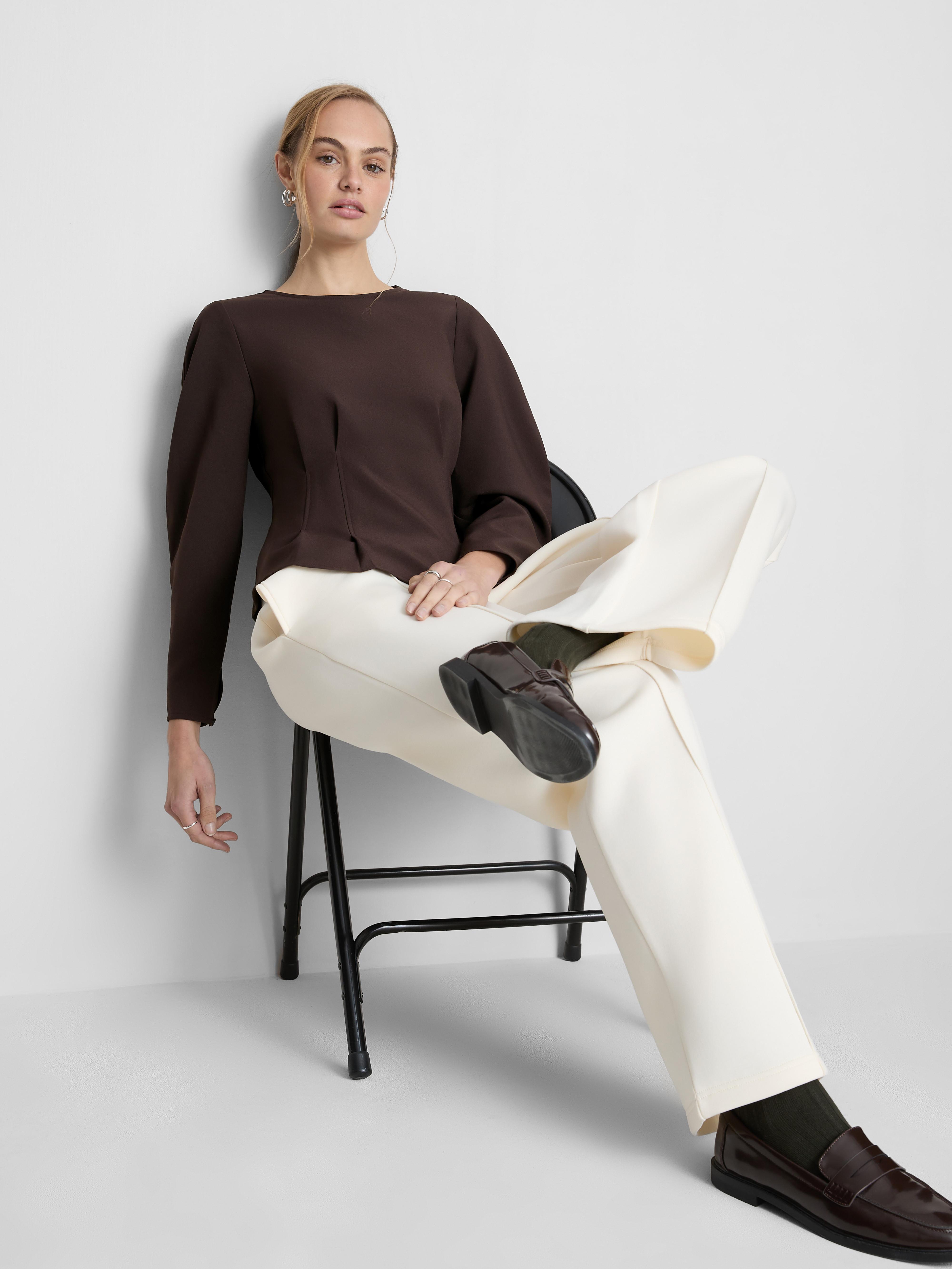 The Edit Structured Peplum Top