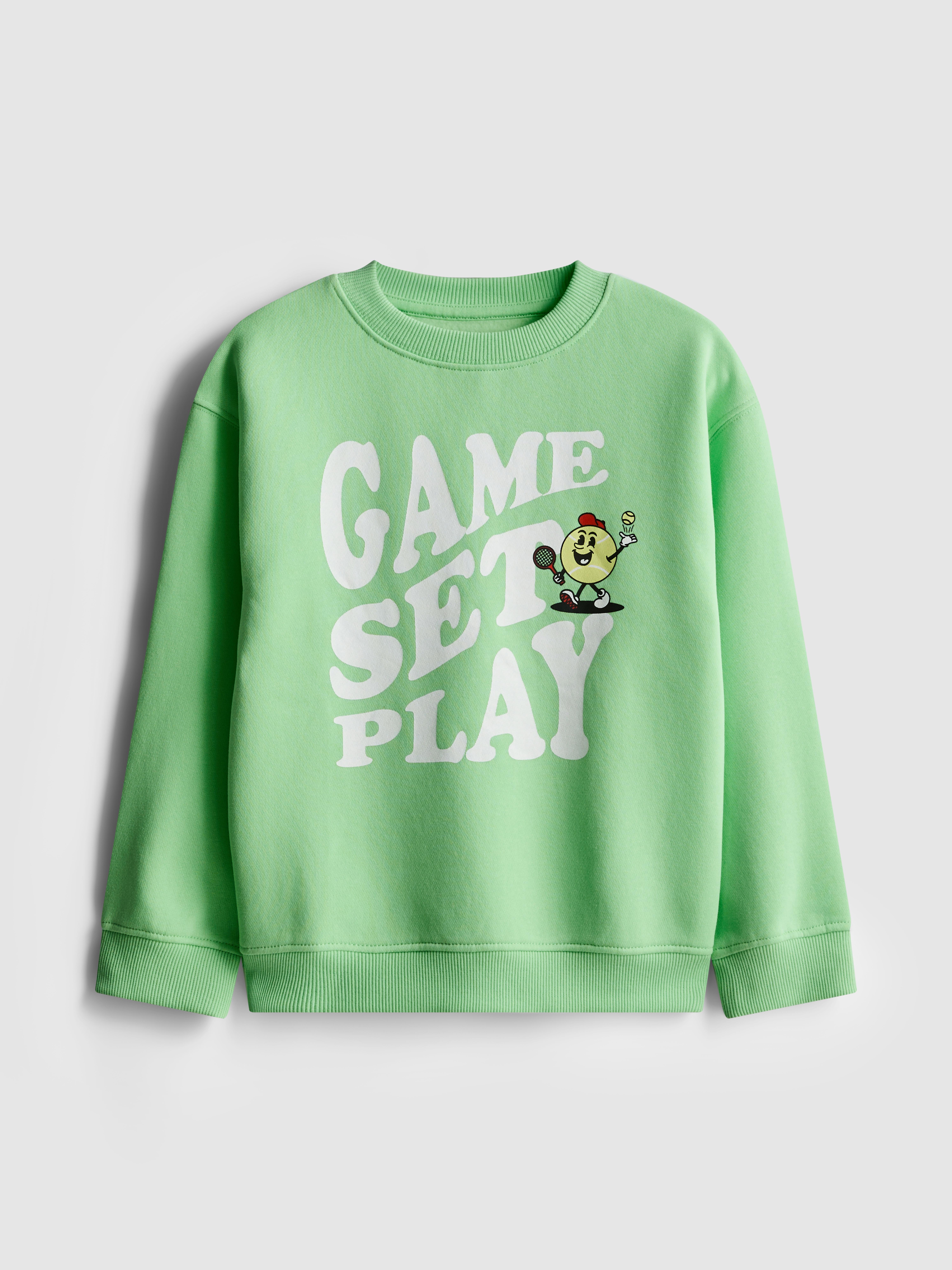 Boys Bright Green 1.5-8yrs | Printed Sweatshirt