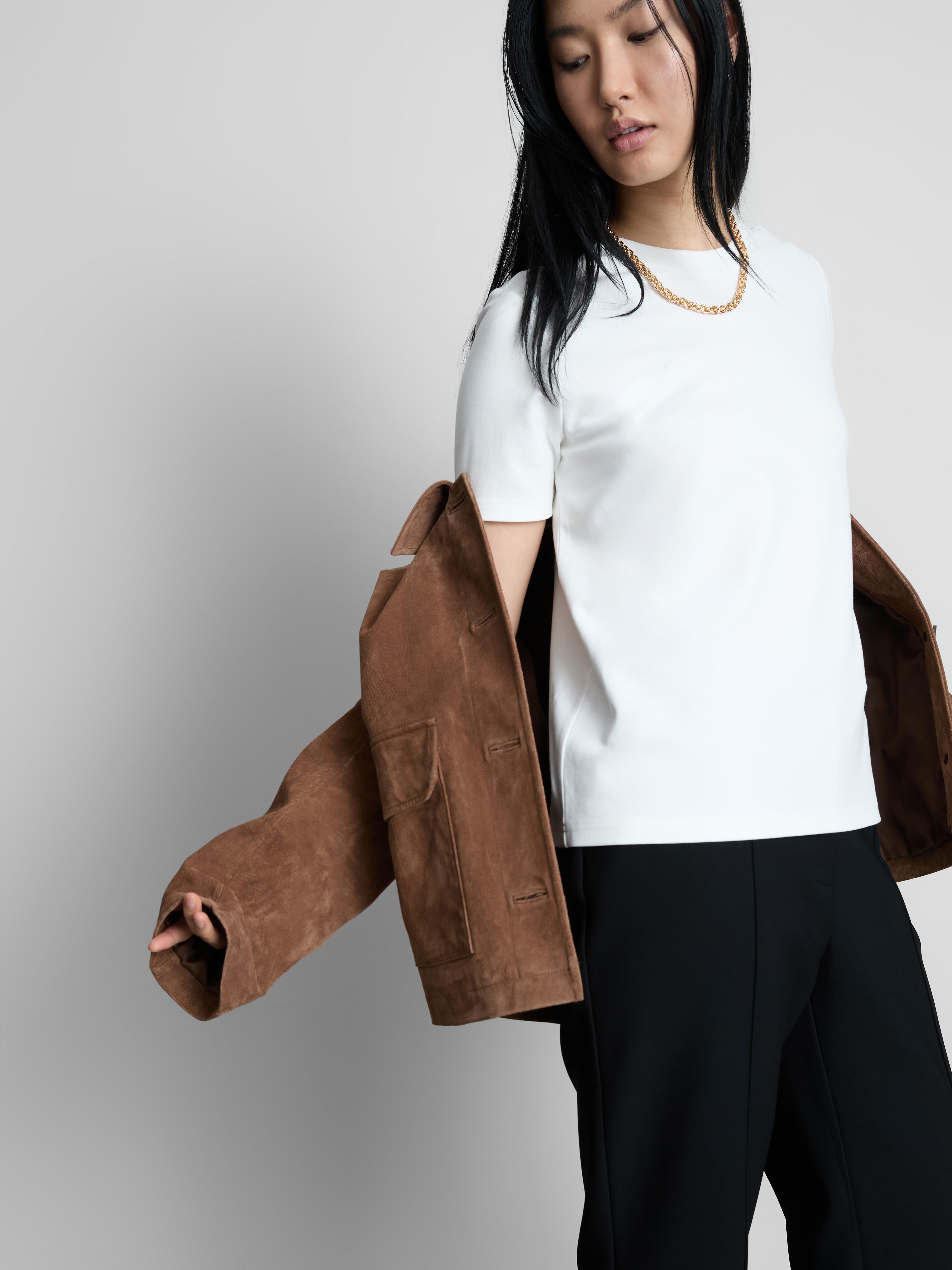 Women's White The Edit Slim Fit T-Shirt