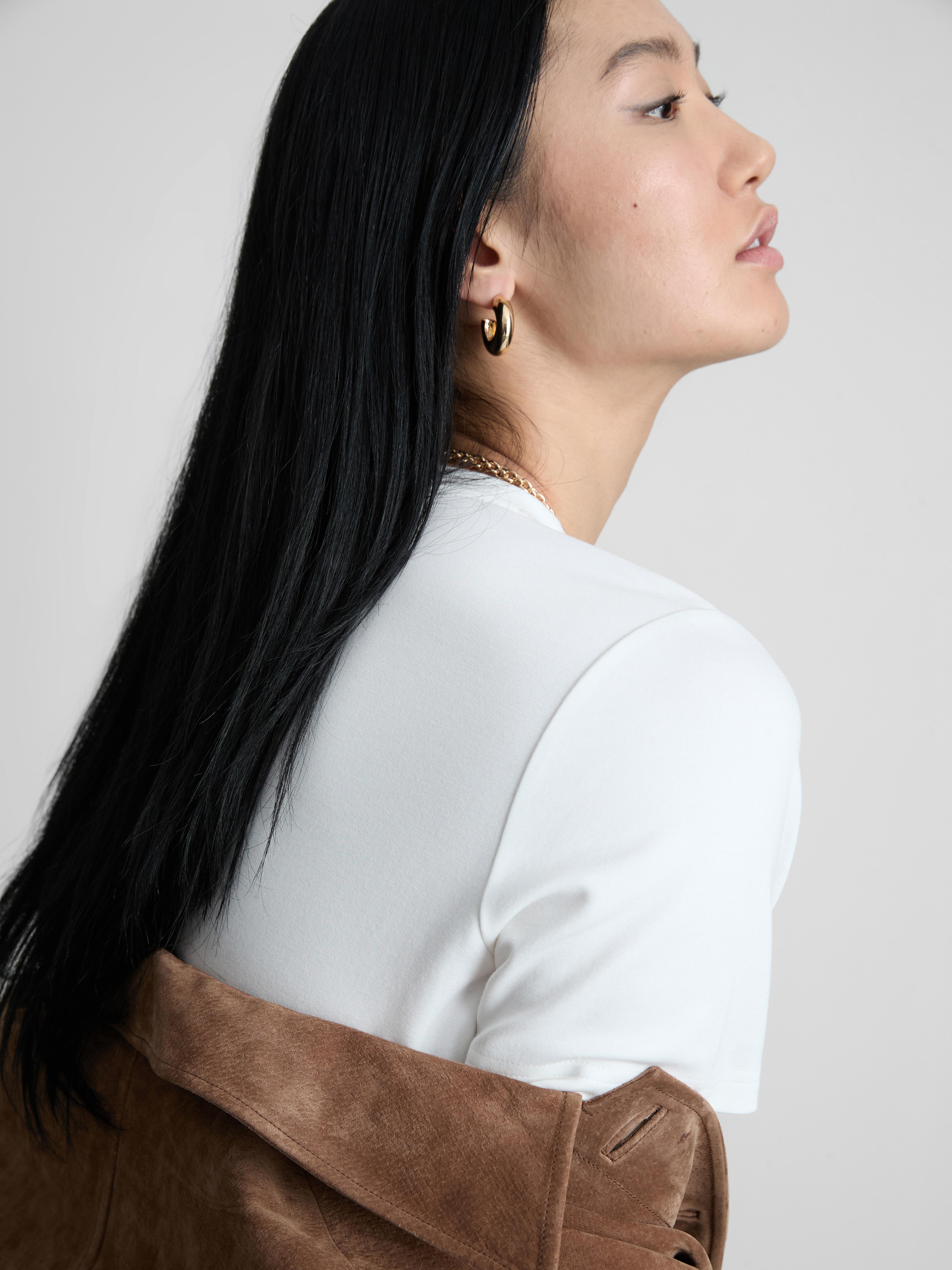 Women's White The Edit Slim Fit T-Shirt