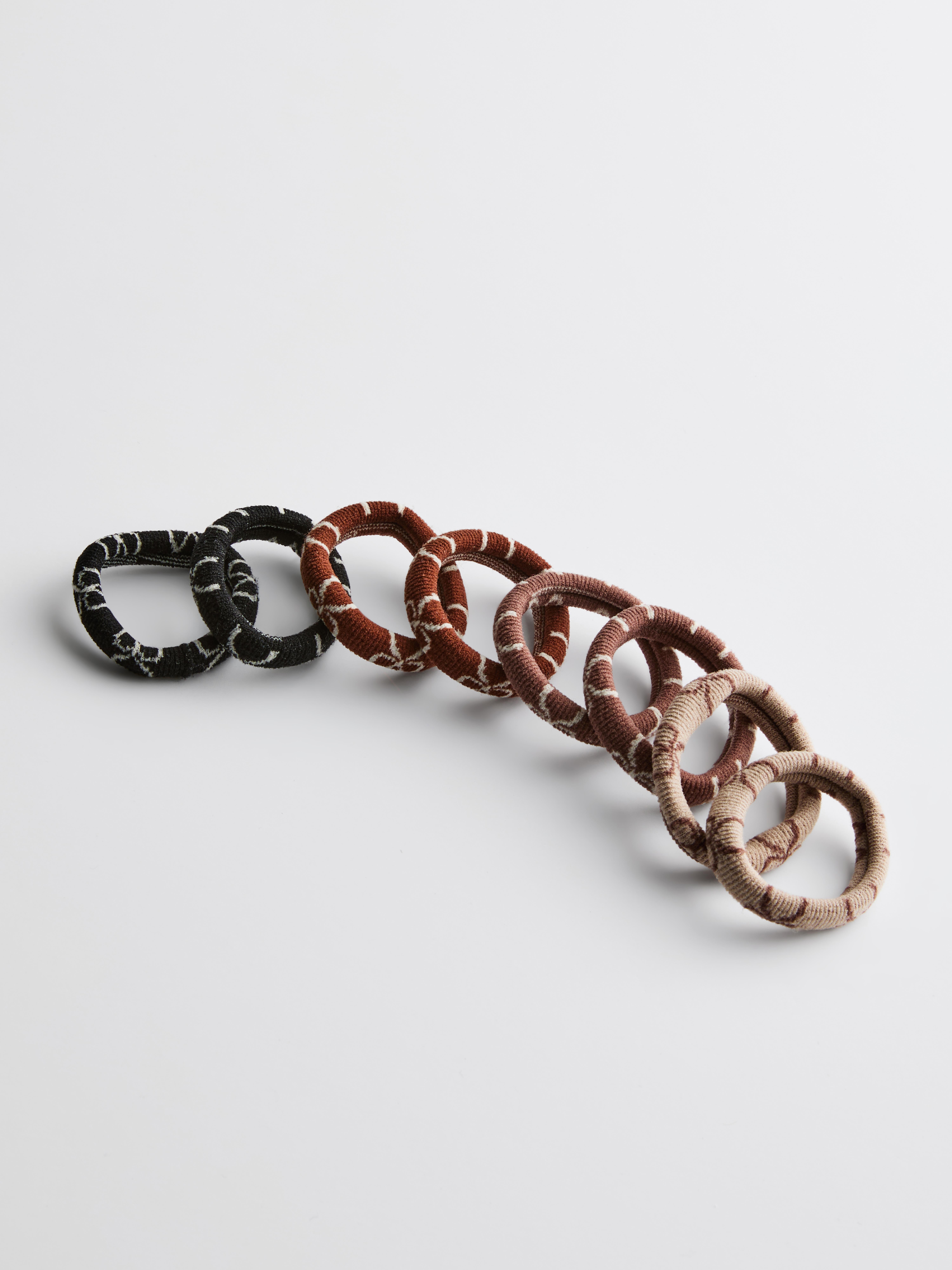 Haarelastiekjes met strikjesprint, set van 8