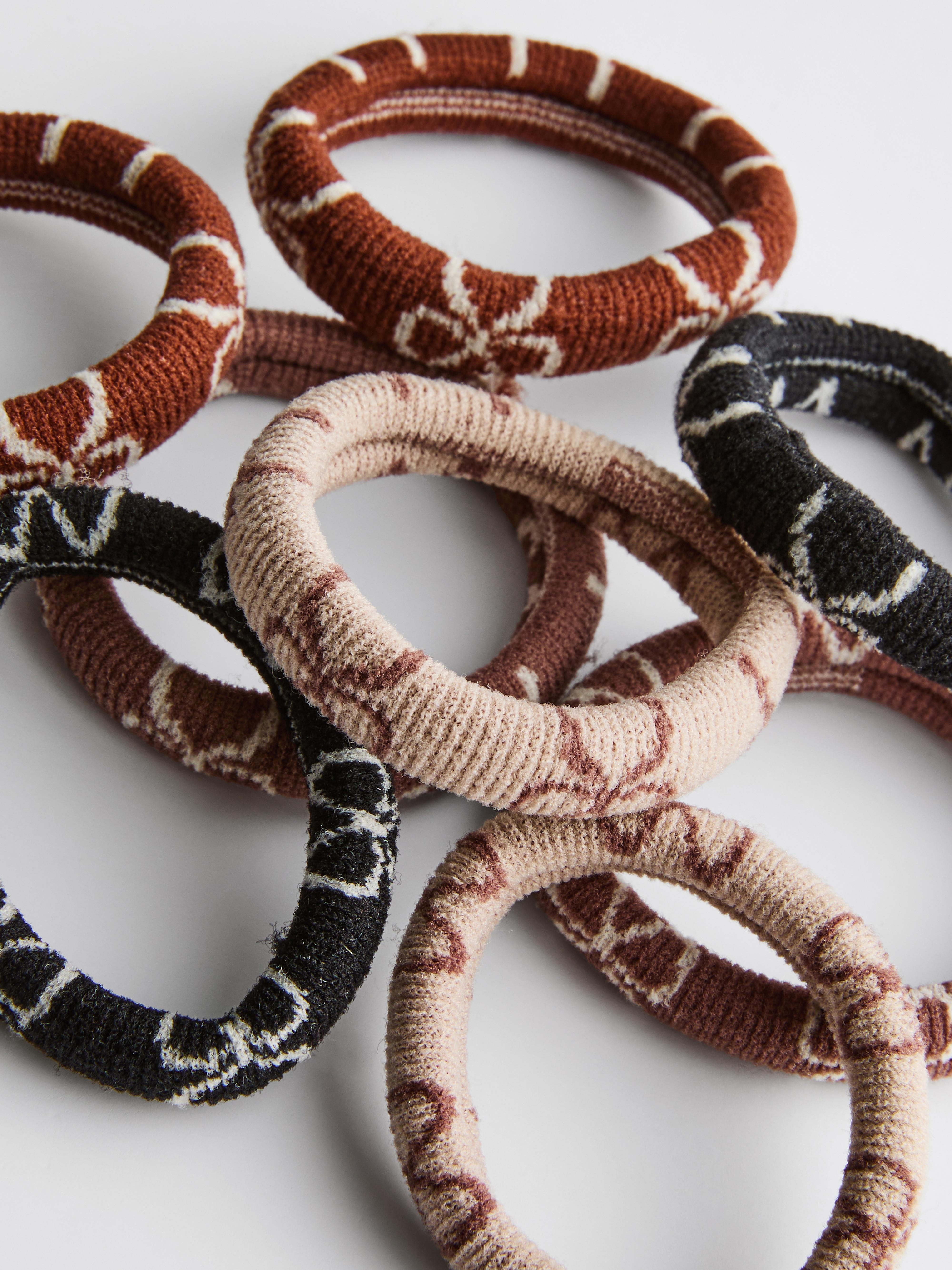 Haarelastiekjes met strikjesprint, set van 8