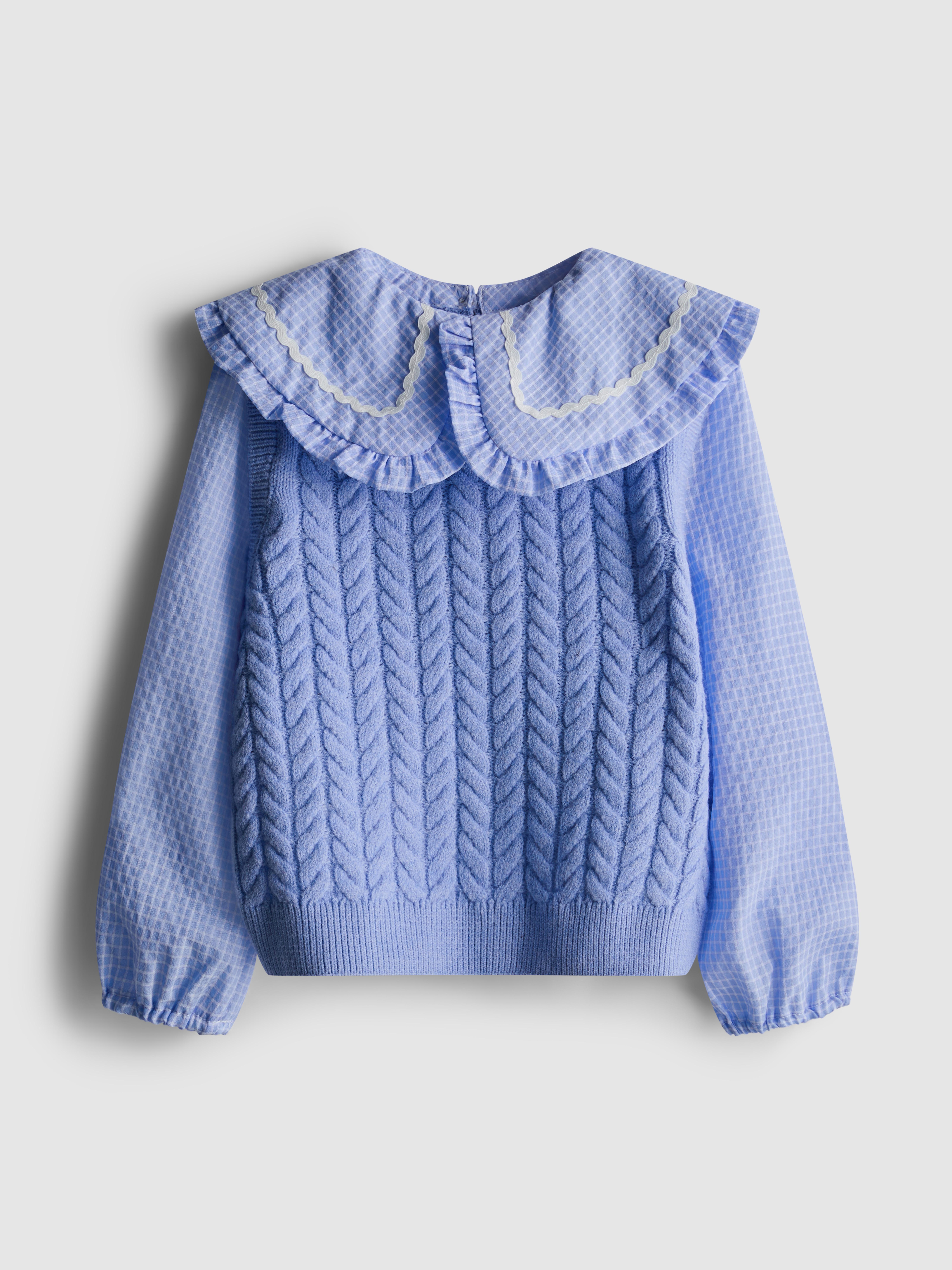 1.5-8yrs | 2-in-1 Collared Blouse Vest