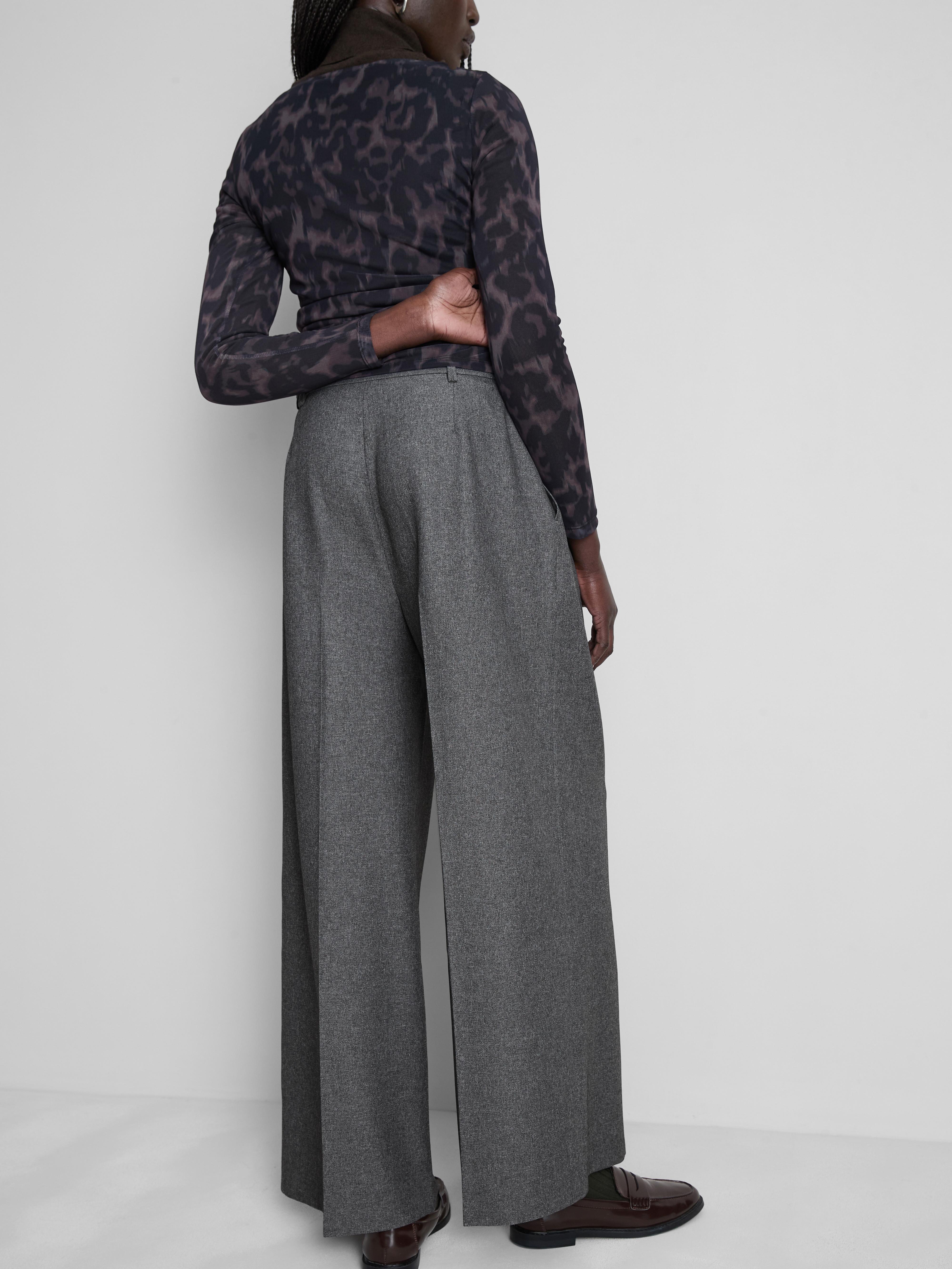Women's Gray Heather Wide Leg Pants