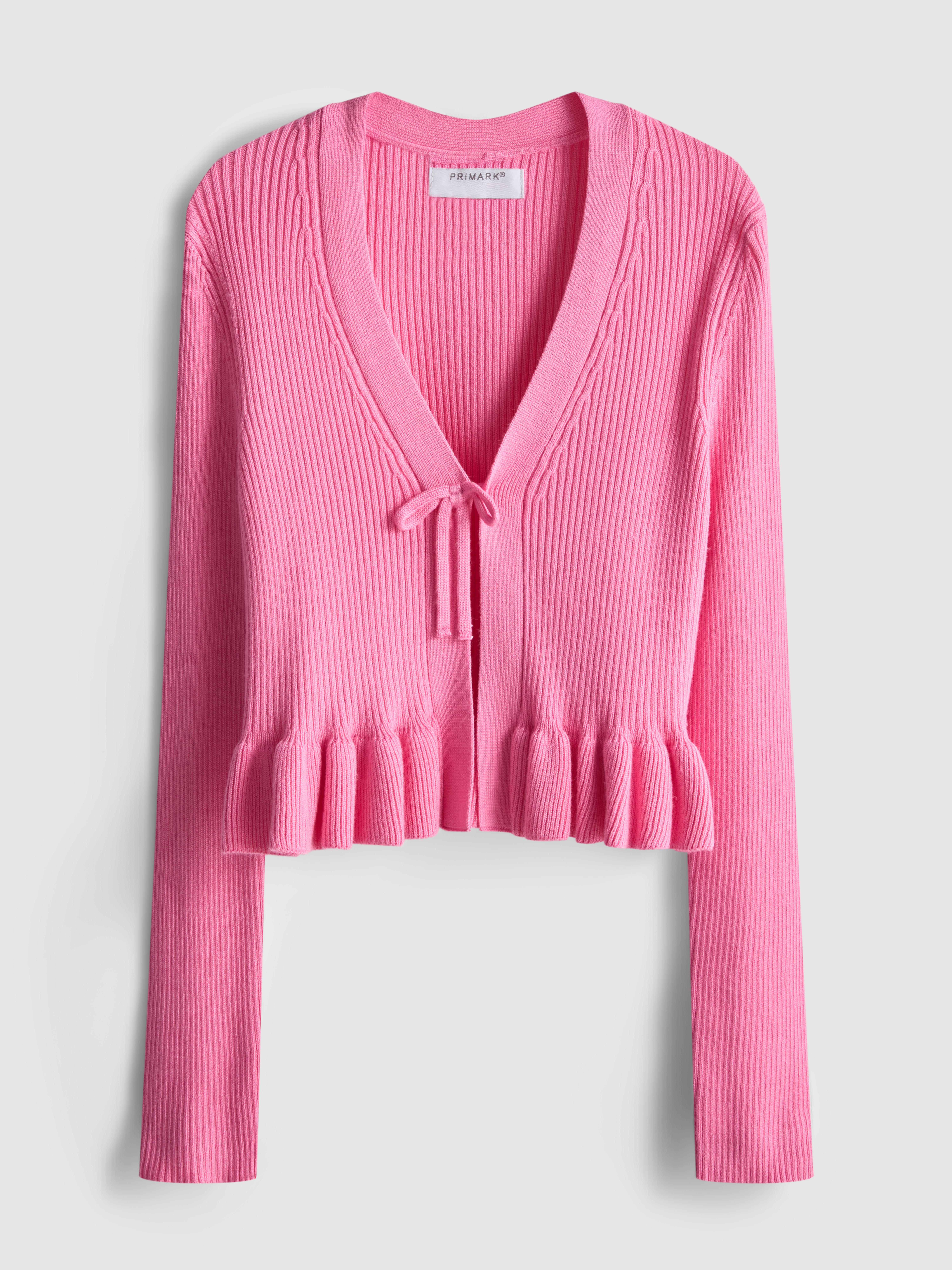 7-15yrs | Peplum Hem V-Neck Cardigan