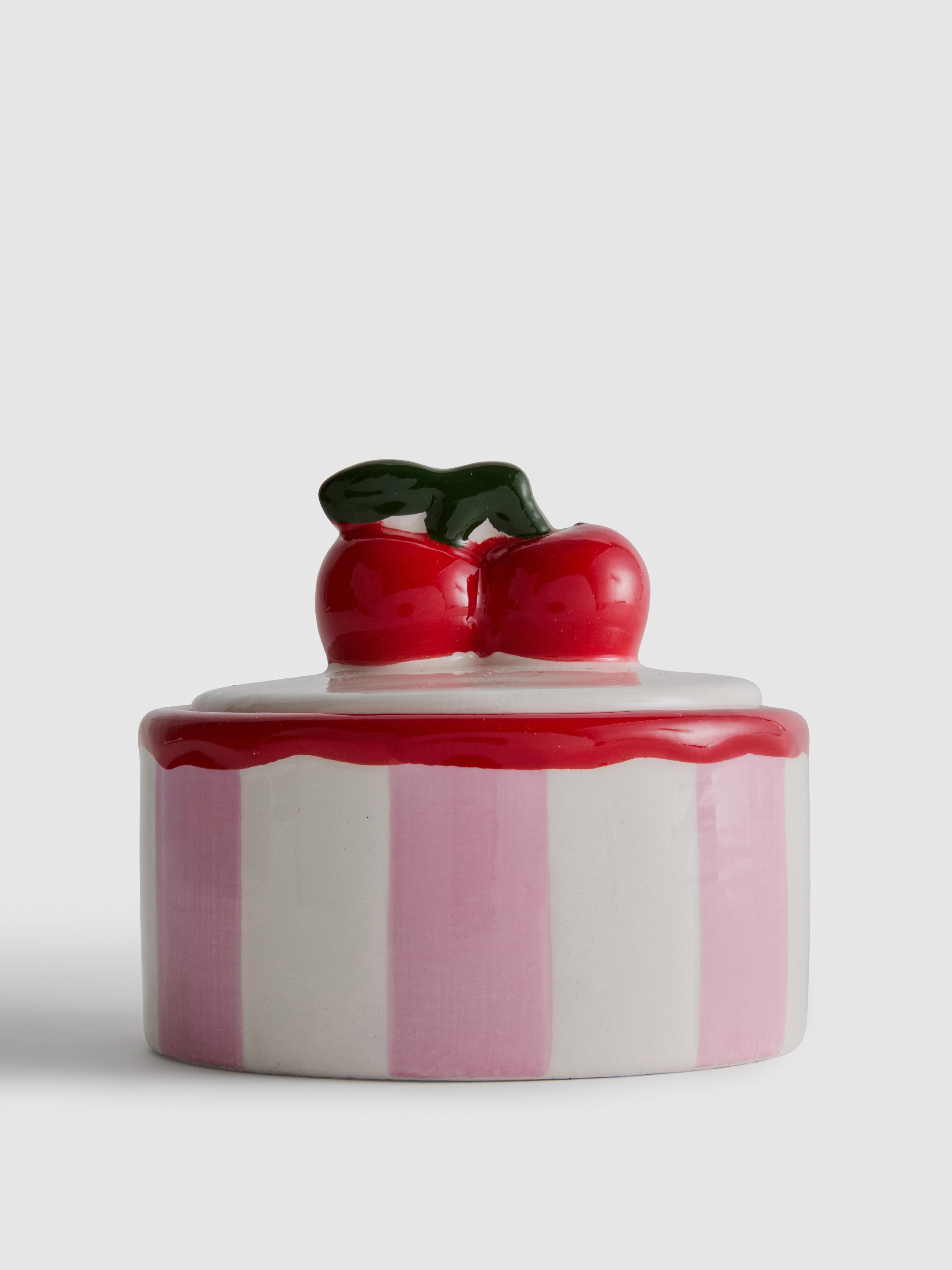 Vide-poche cerise à couvercle