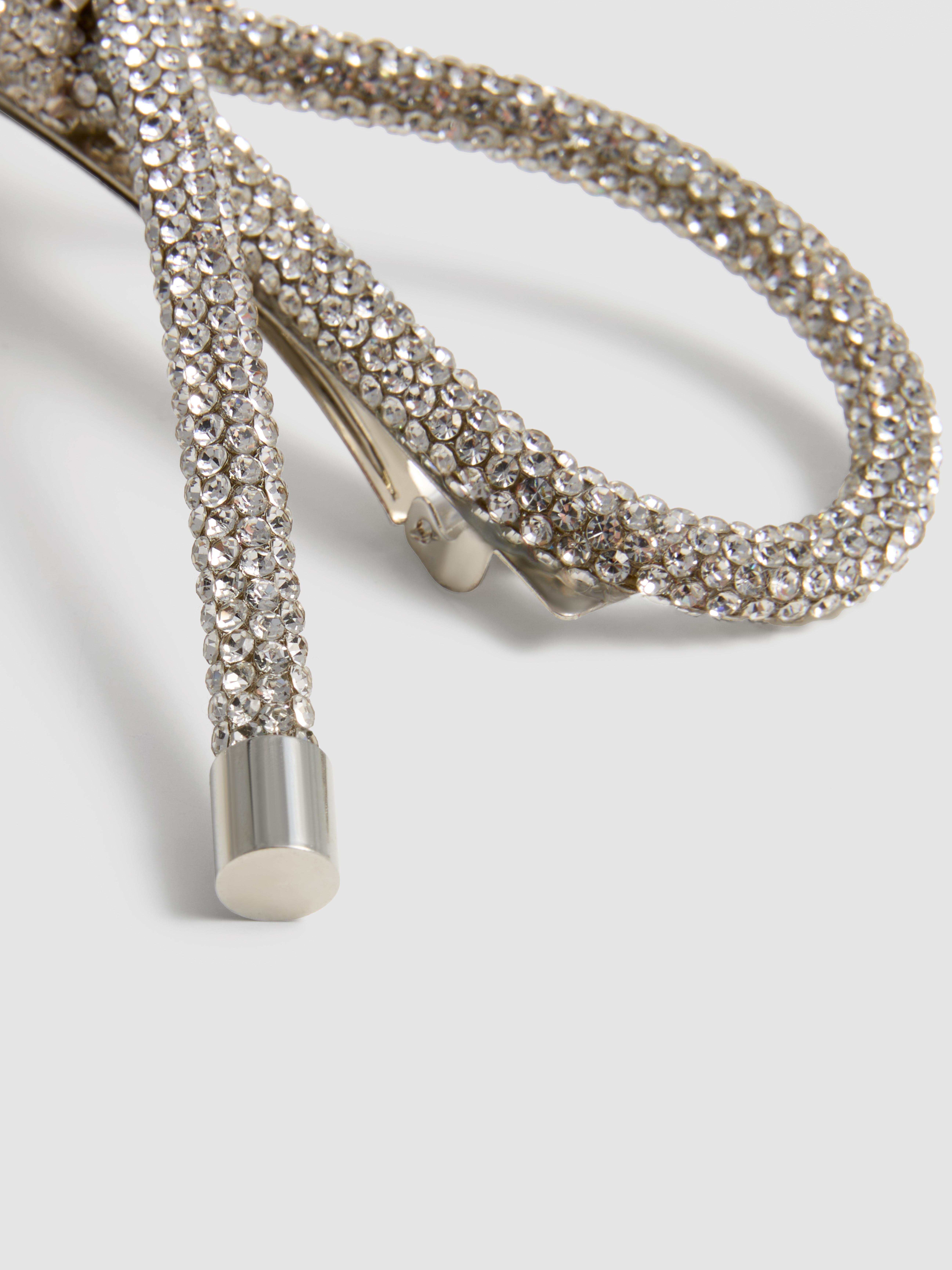 Rhinestone Bow Hair Clip