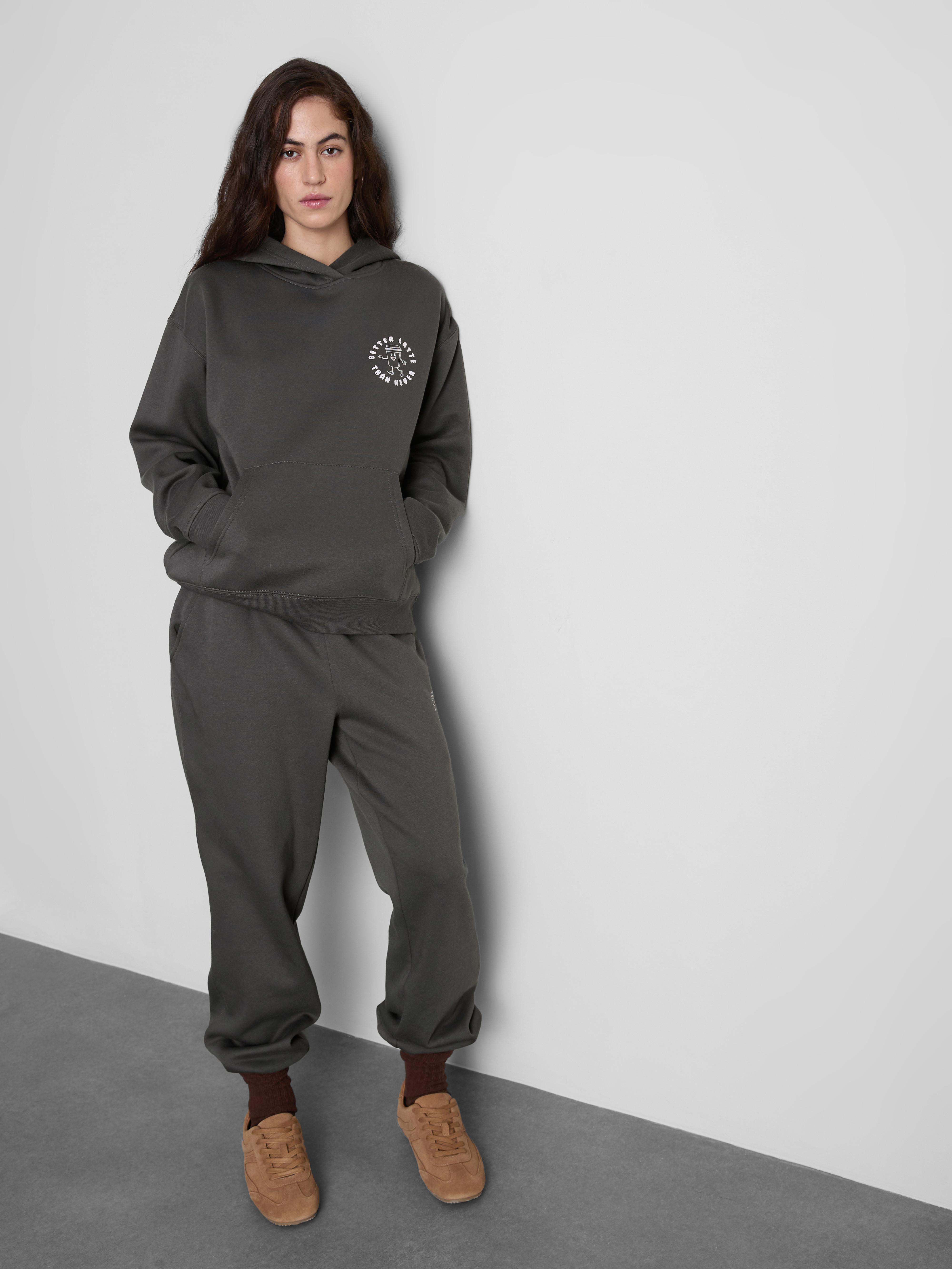 Women's Charcoal Cotton Blend Printed Cuffed Joggers