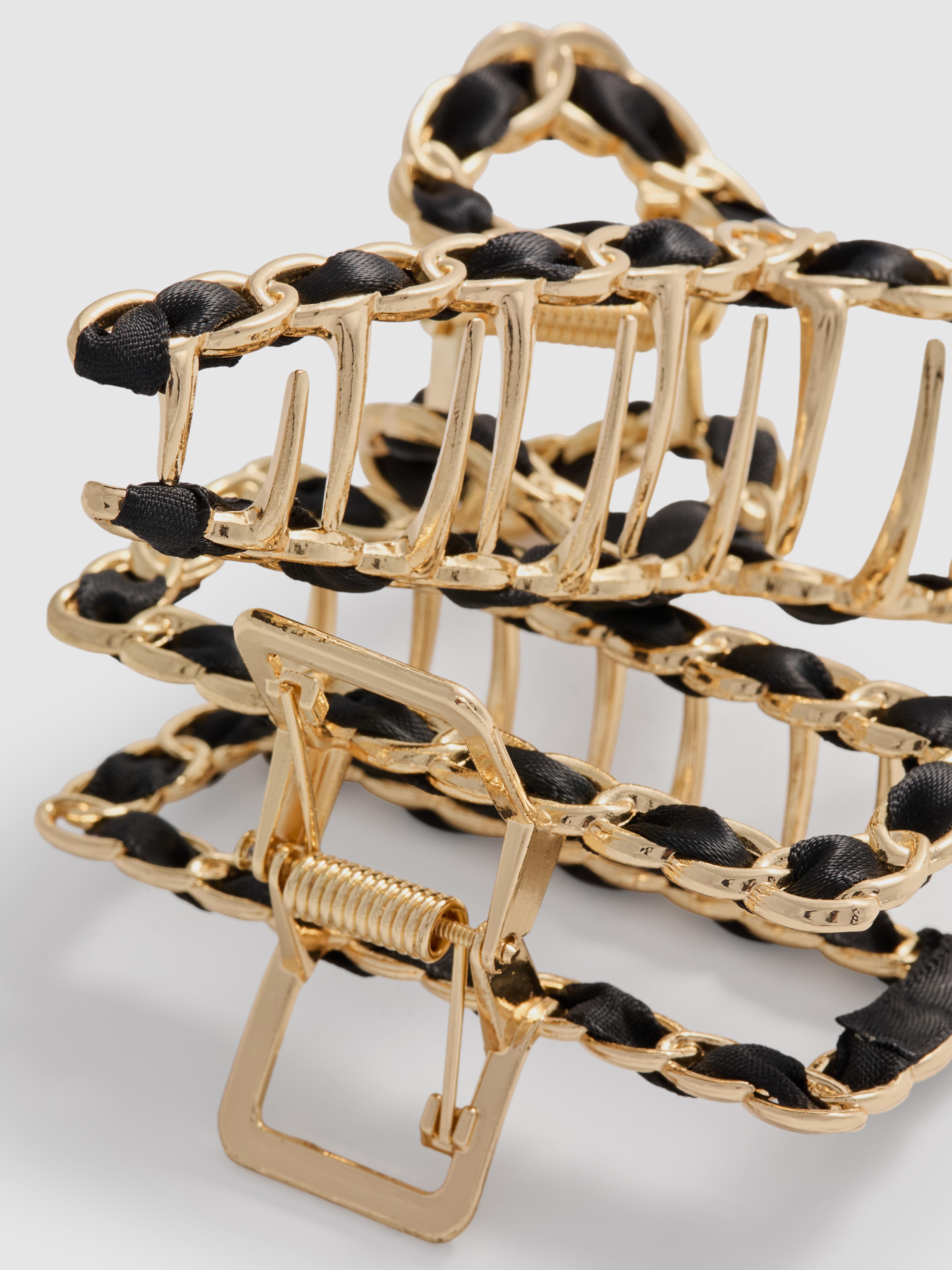 Women's Gold 2pk Chain Claw Clips